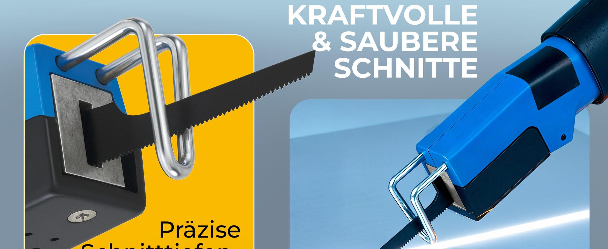 MONZANA® Säbelsäge 6 Sägeblätter (18T, 24T, 32T), 9.000 U/min Verstellbarer Anschlagbügel Gummigriff Werkstatt Druckluft-Karosseriesäge Blechsäge