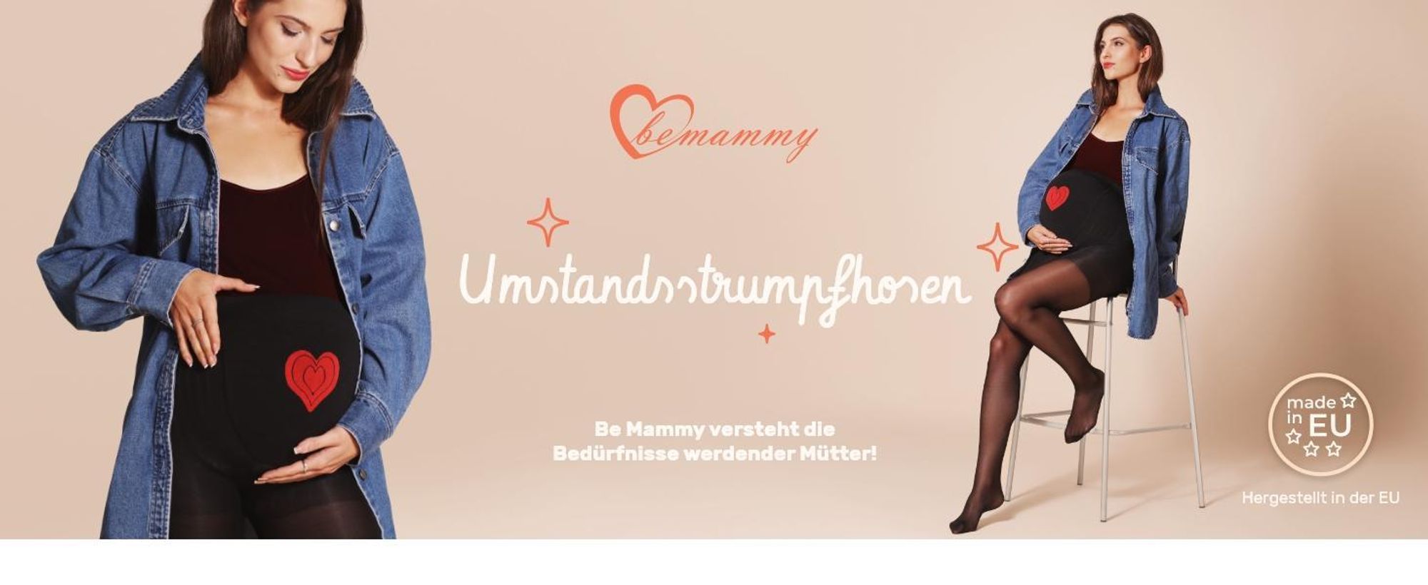 Be Mammy Kurze Umstandsleggings BE-1124 (Schwarz, L-XL) .