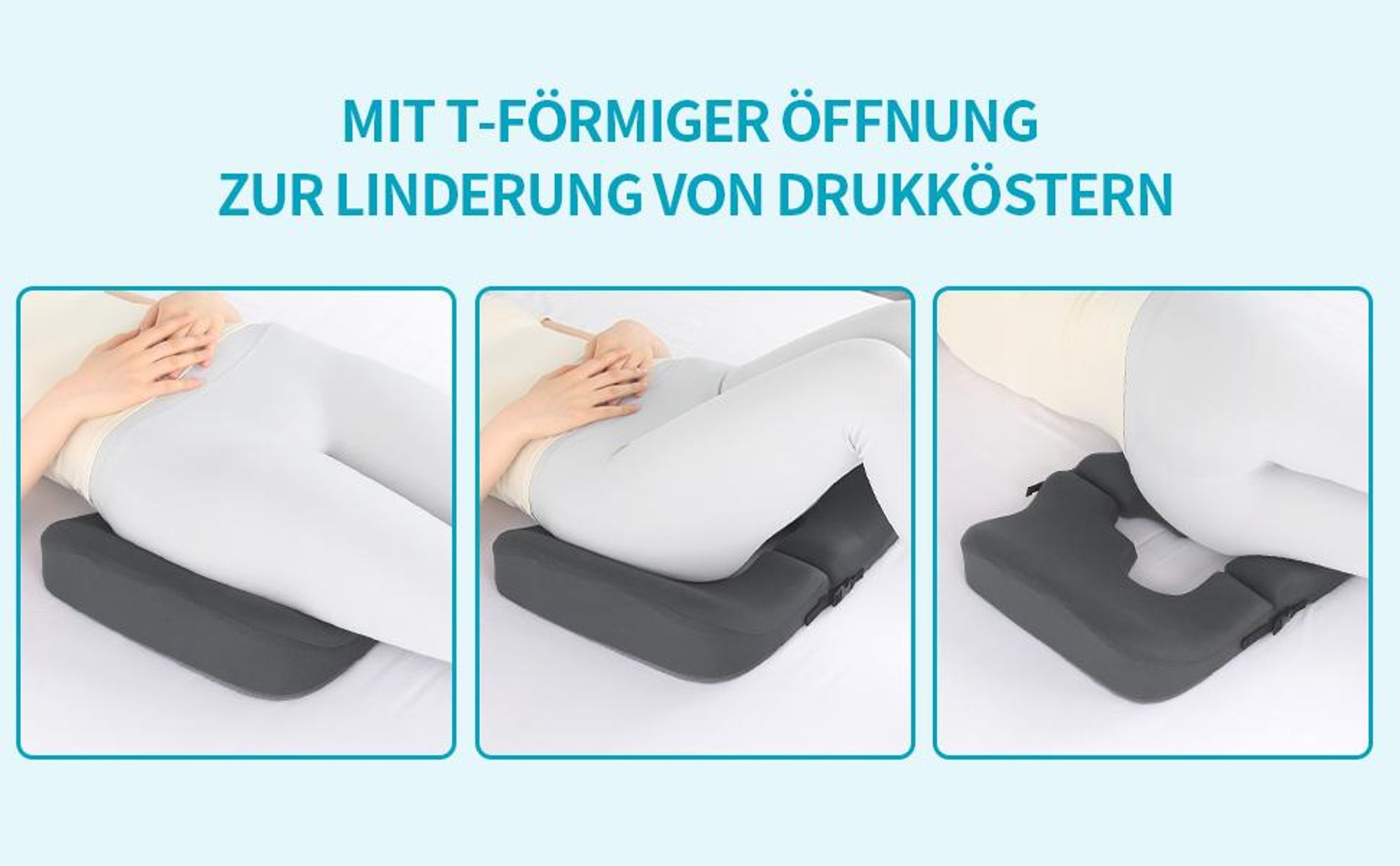 Orthopädisches Sitzkissen, Ergonomisches Sitzkissen, Bürostuhl Kissen, Steißkissen,Keilkissen,Memory Foam,Fördert Durchblutung,Entlastet das Steißbein