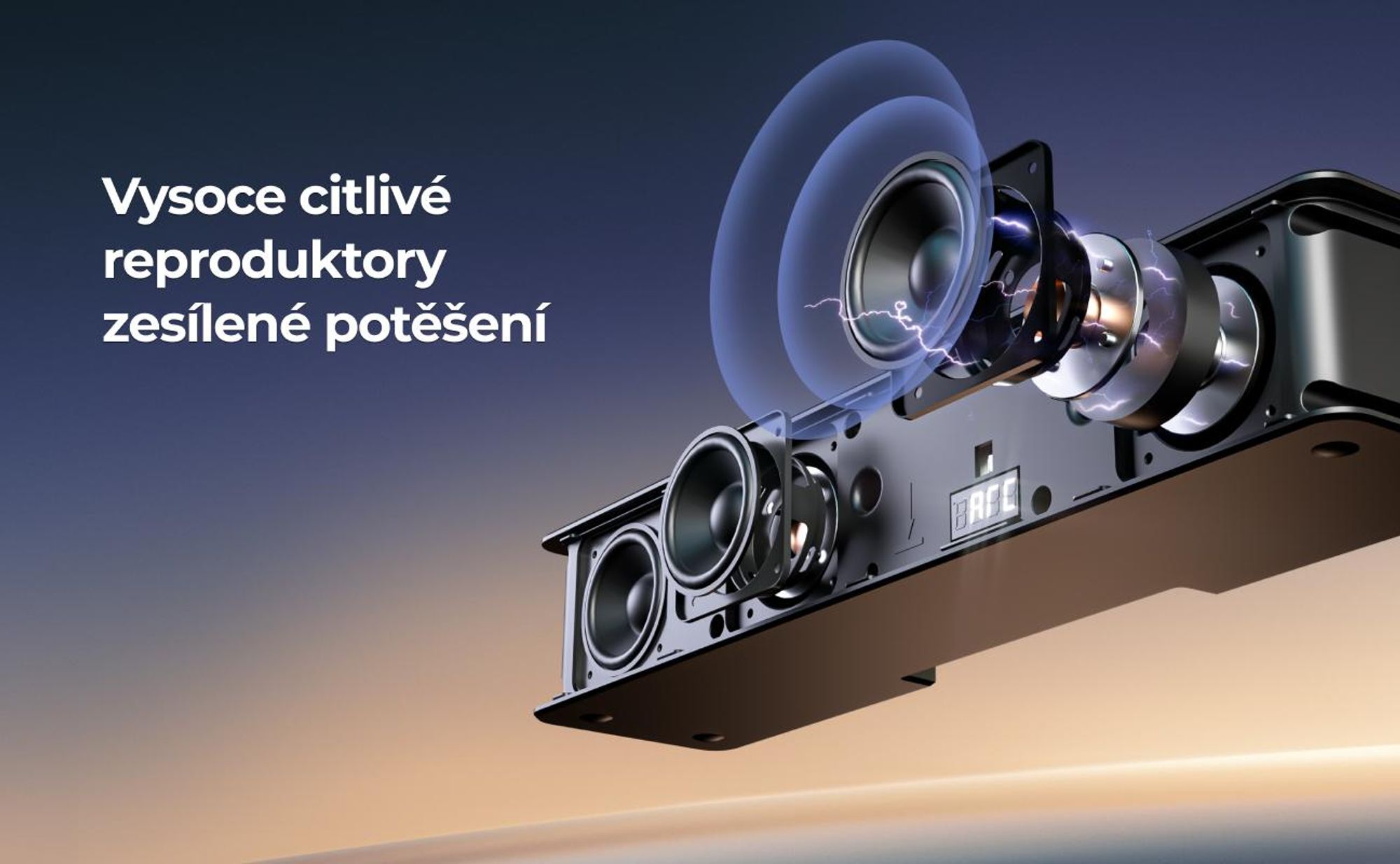 Zvuková lišta ULTIMEA Poseidon M4T 5.1 s Dolby Atmos, 3D prostorálním zvukem, zvuková lišta pro televizory s subwooferem, 2 zadními reproduktory, Bluetooth 5.3