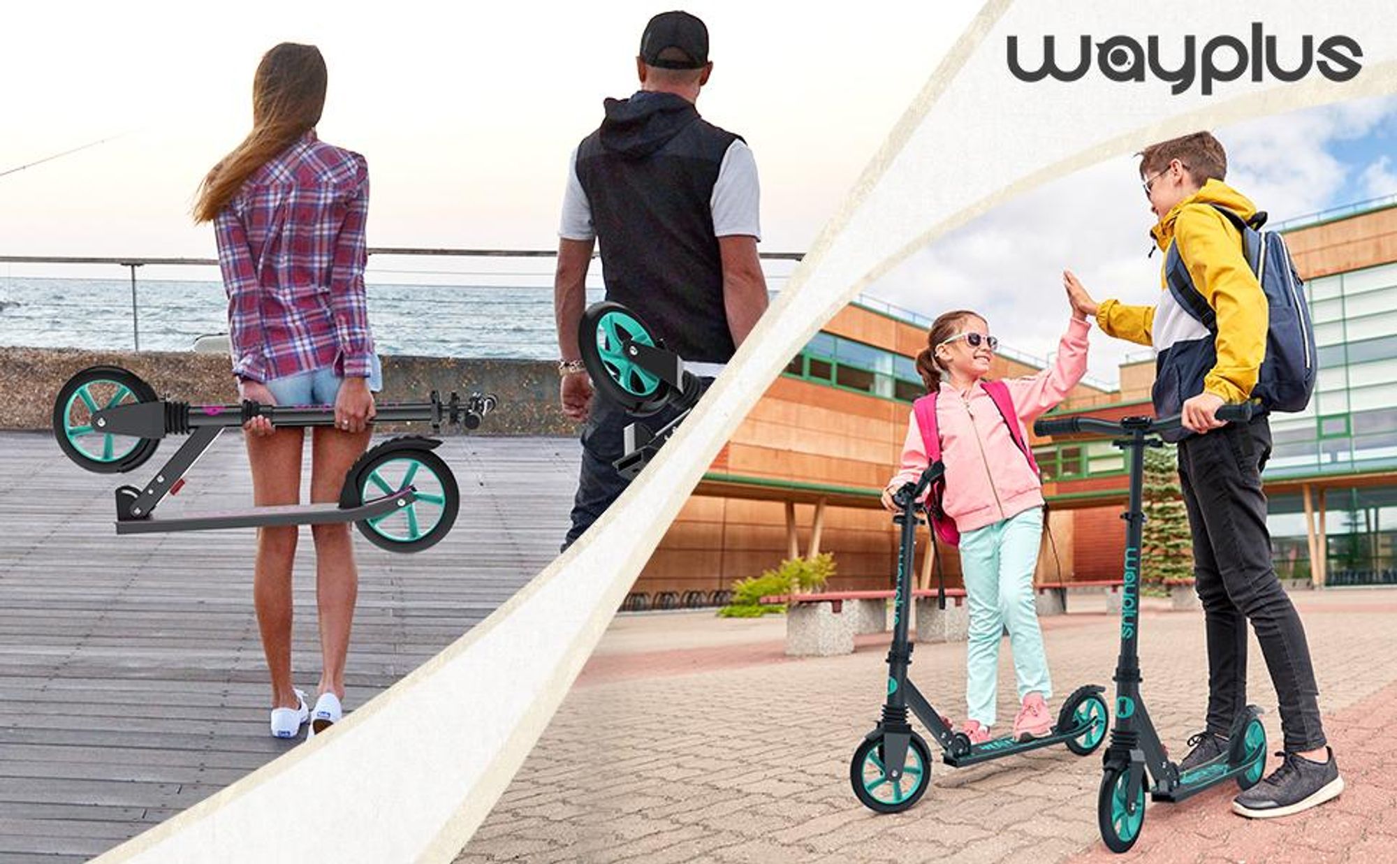 WAYPLUS 20 cm Roller klappbar – 4-fach verstellbarer Lenker, ABEC-9 Präzisionslager, bis 109 kg, leise PolyurethanReifen, für den täglichen Gebrauch & Freizei