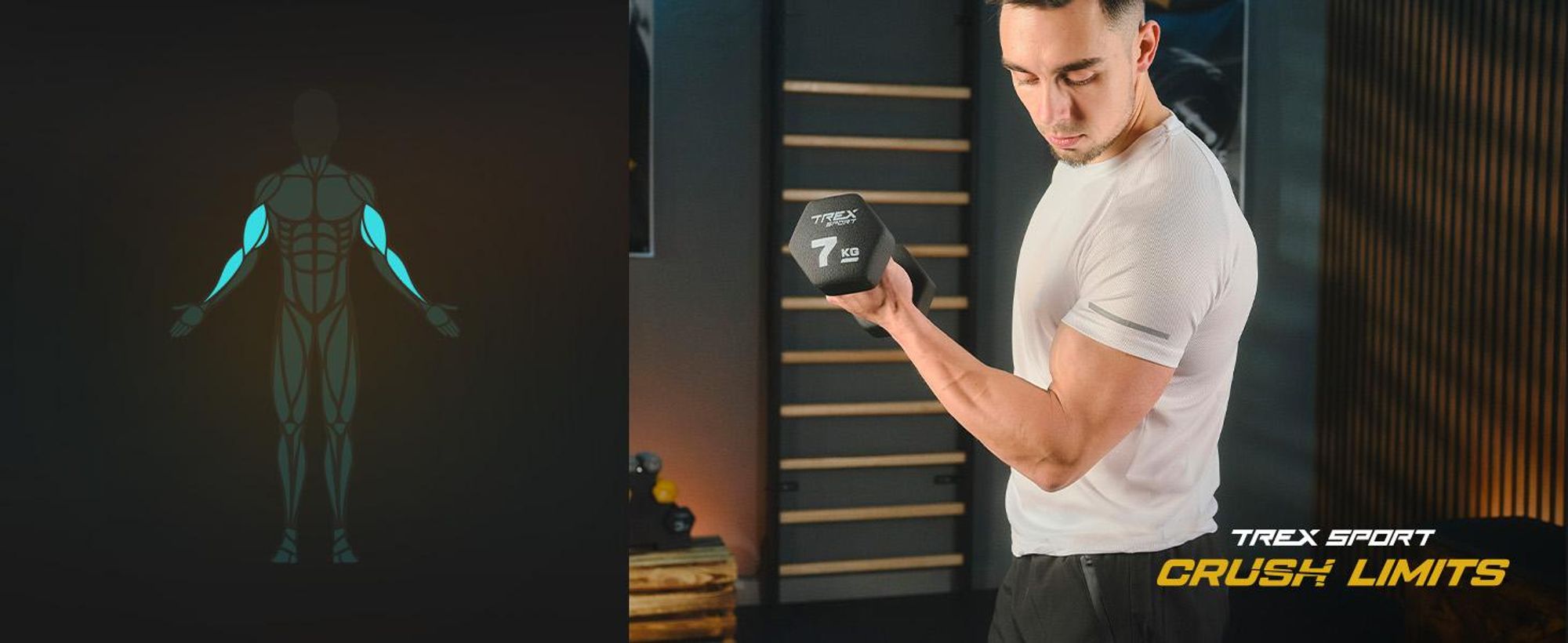 TREX SPORT Neopren Hanteln Set 2x2kg TX-020VD | Kurzhanteln, Hexagon, rutschfest, ergonomisch | Gusseisen Hantelset, Fitness Hanteln, Fitnesstraining