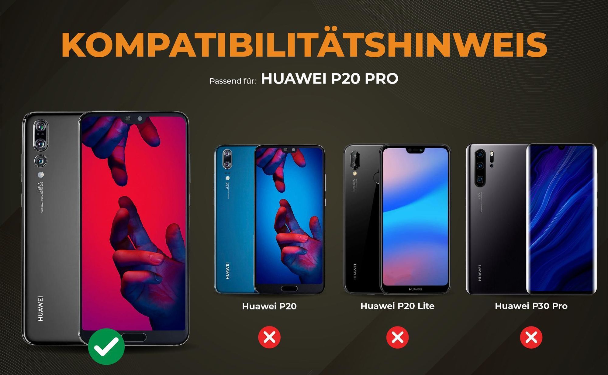 Kompatibilitätshinweise Hülle für Huawei P20 Pro