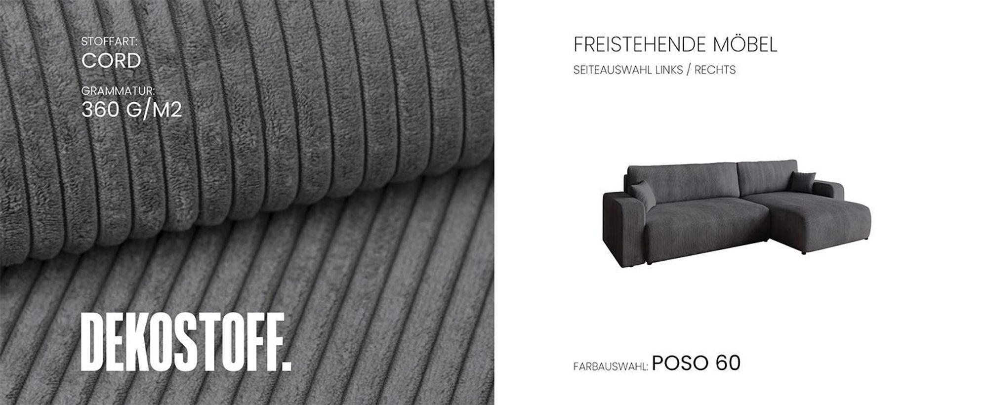BroMARKT Ecksofa PUMI XL Schlaffunktion Bettkasten L-Form 125x230 cm Vanilla