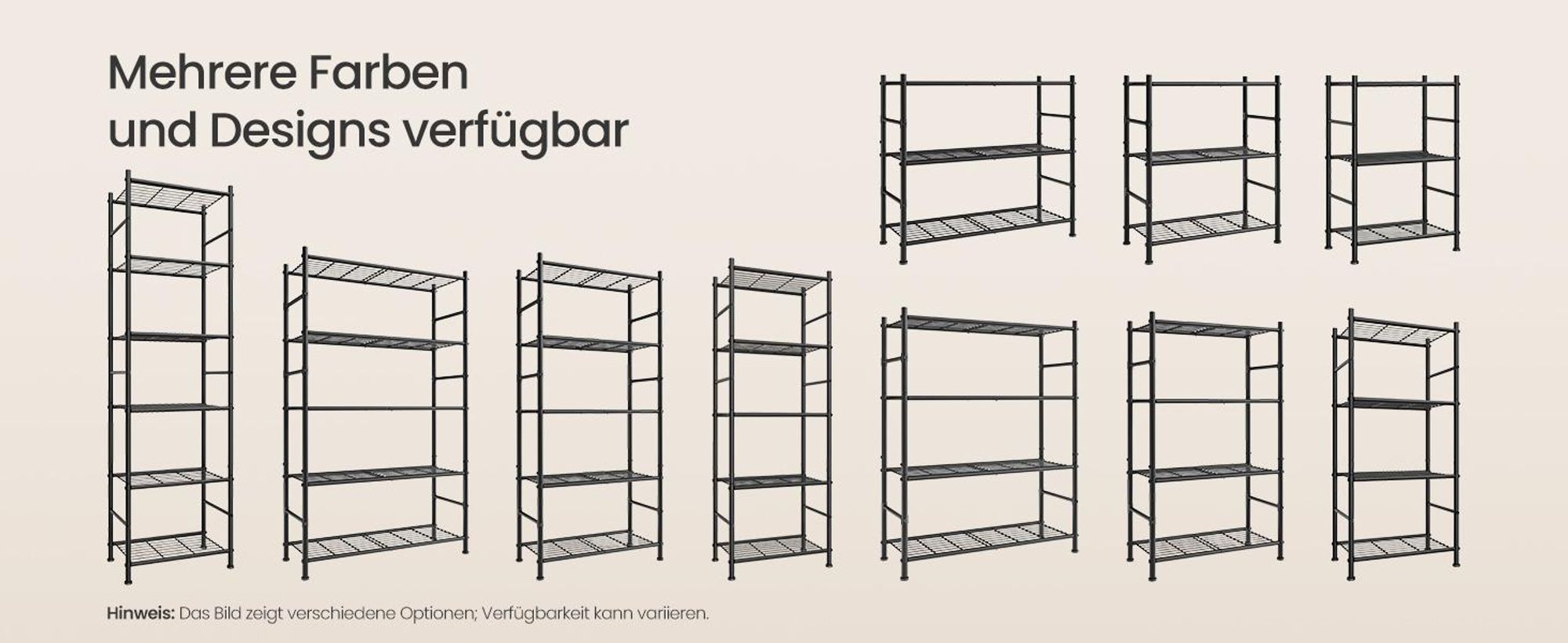 SONGMICS Standregal aus Stahl, Stabiles Metallregal mit 3 Ebenen, 60 x 30 x 77,5 cm, Schwarz