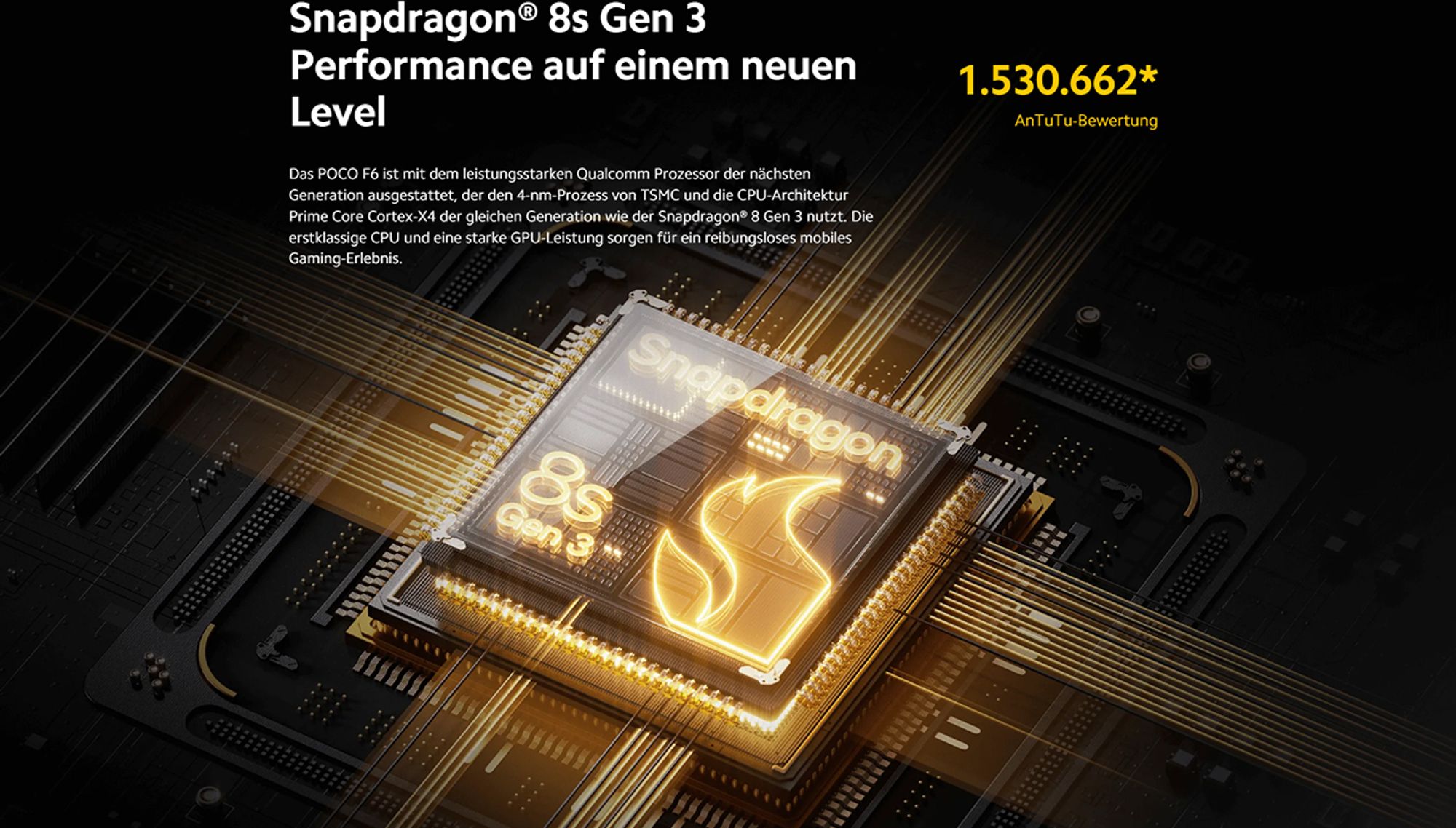 Snapdragon 8s Gen 3 Prozessor - inkl. LiquidCool 4.0 Technologie
