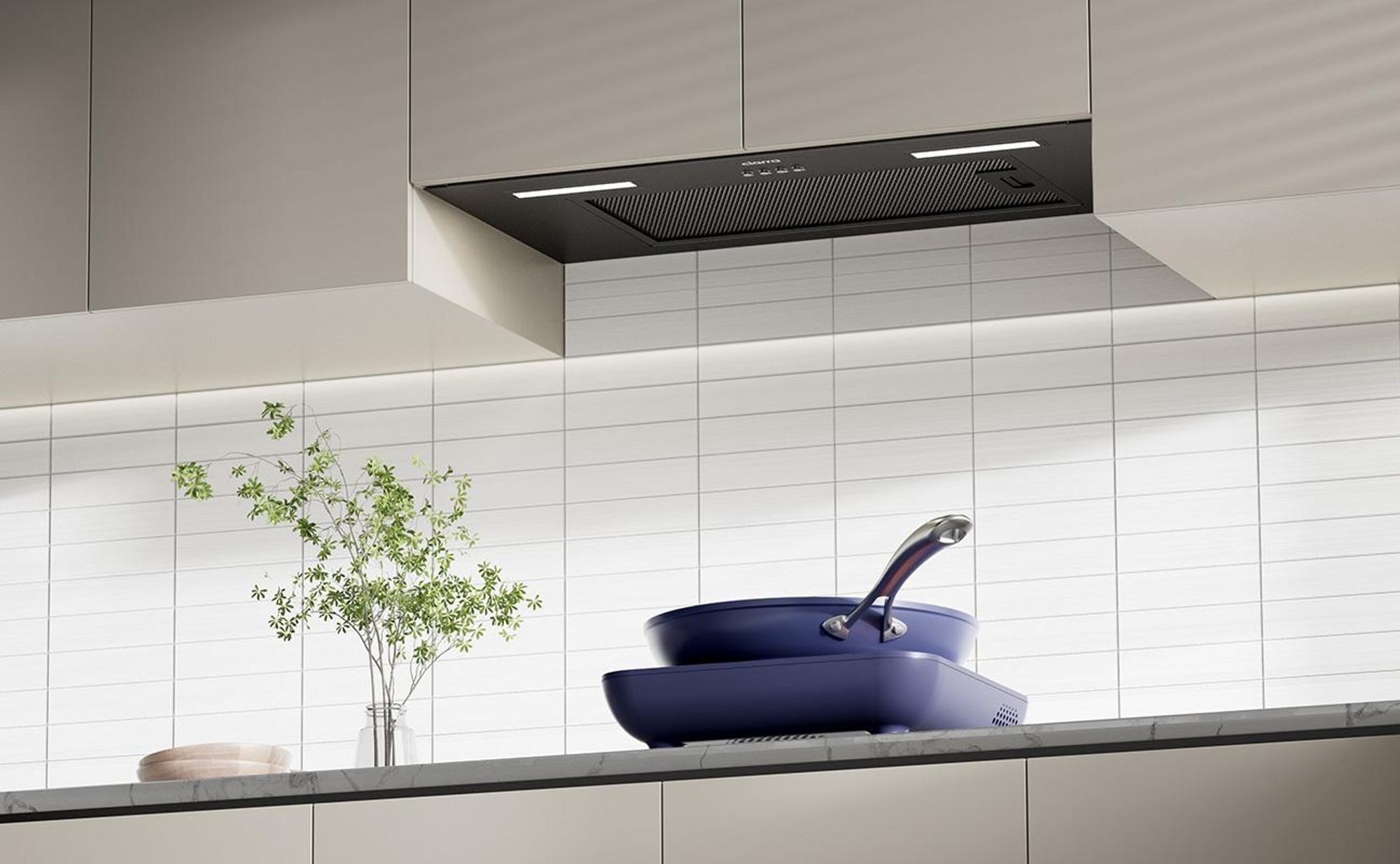 CIARRA A+++ 650 m³/h cofano sottopiano cofano da incasso 60 cm acciaio inox cofano da incasso nero ricircolo aria di scarico VMB6926A