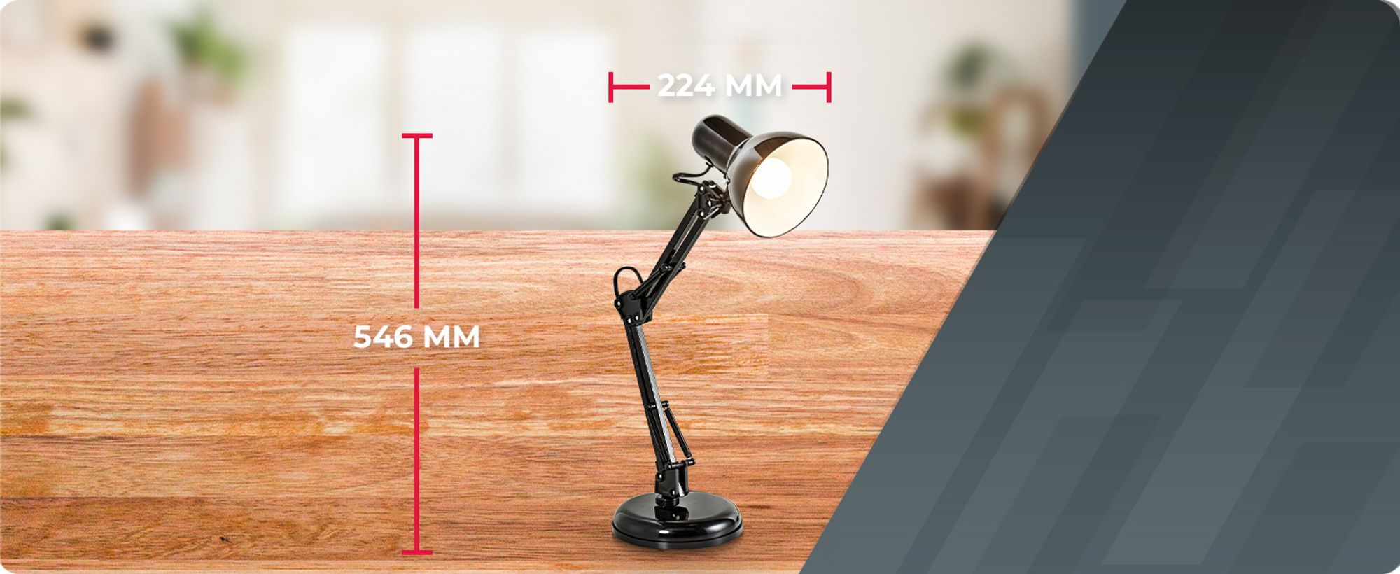 LED Tisch-Lampe schwarz Metall Retro Schreibtisch-Leuchte drehbar & schwenkbar