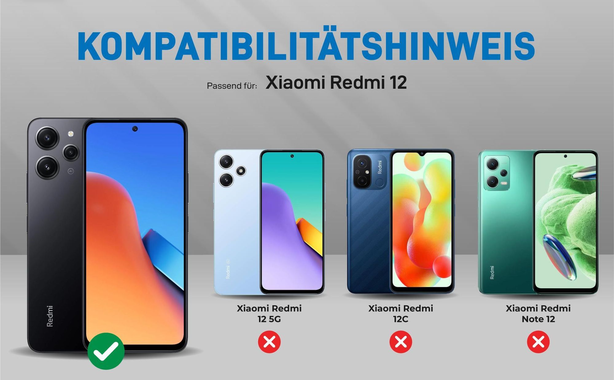 Kompatibilitätshinweise Hülle für Xiaomi Redmi 12