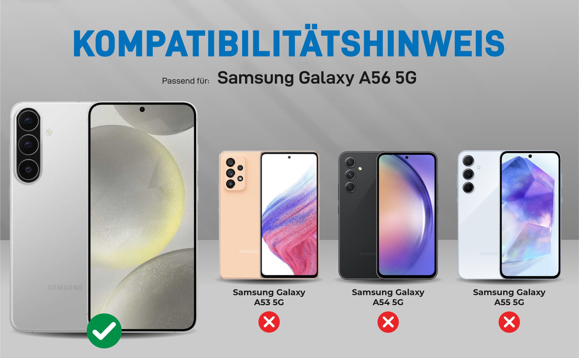 Kompatibilitätshinweise Hülle für Samsung Galaxy A56 5G
