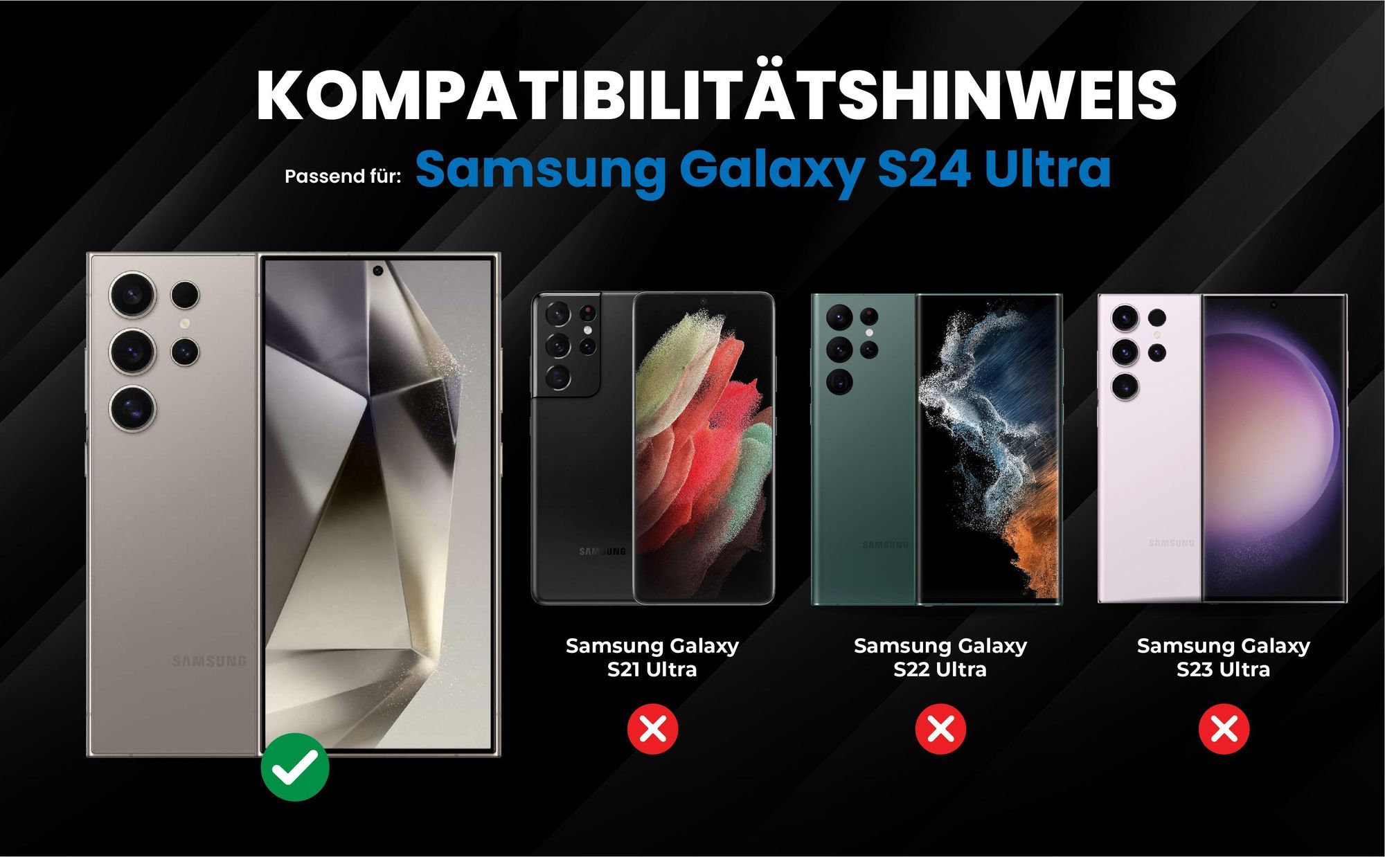 Kompatibilitätshinweise Hülle für Samsung Galaxy S24 Ultra