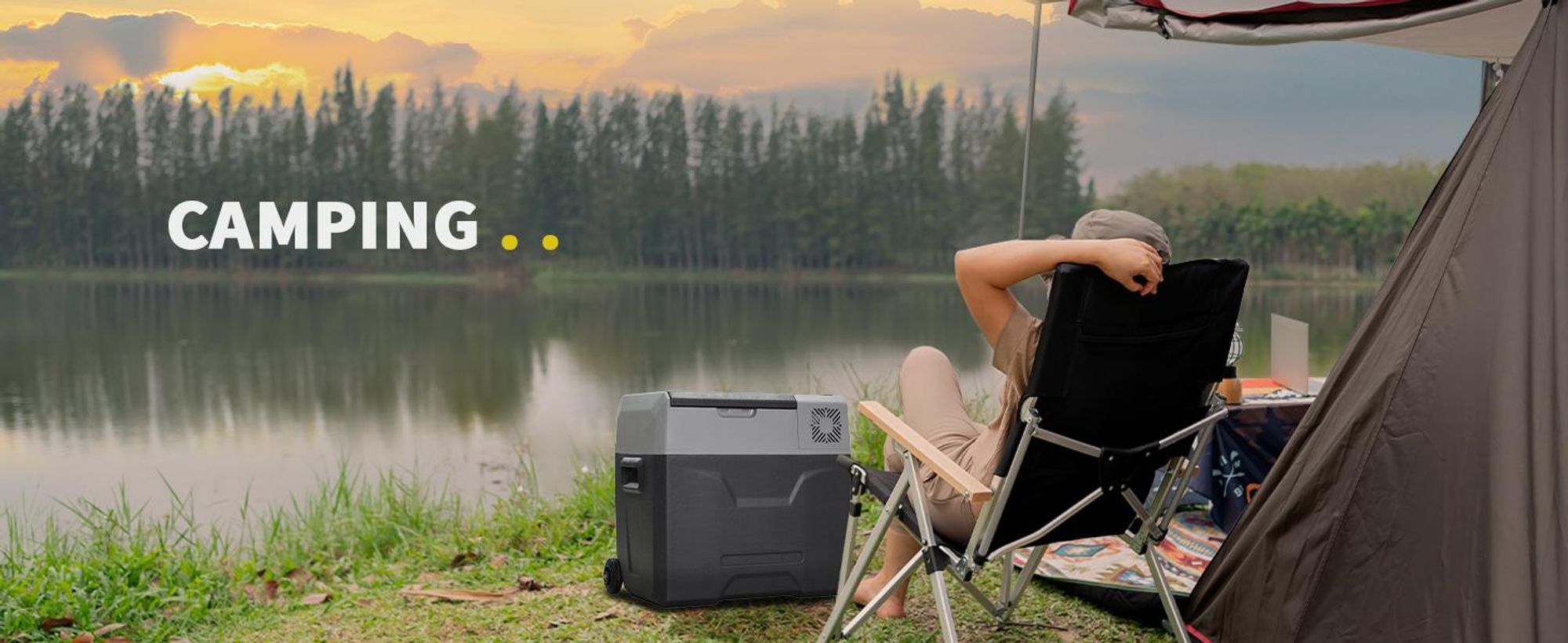 Lodówka kompresorowa HOMCOM 50 litrów, lodówka elektryczna, do -20°C, mini lodówka z trybem ECO, funkcja chłodzenia, zamrażarka 12/230 V do samochodów osobowych, ciężarowych, łodzi, szara