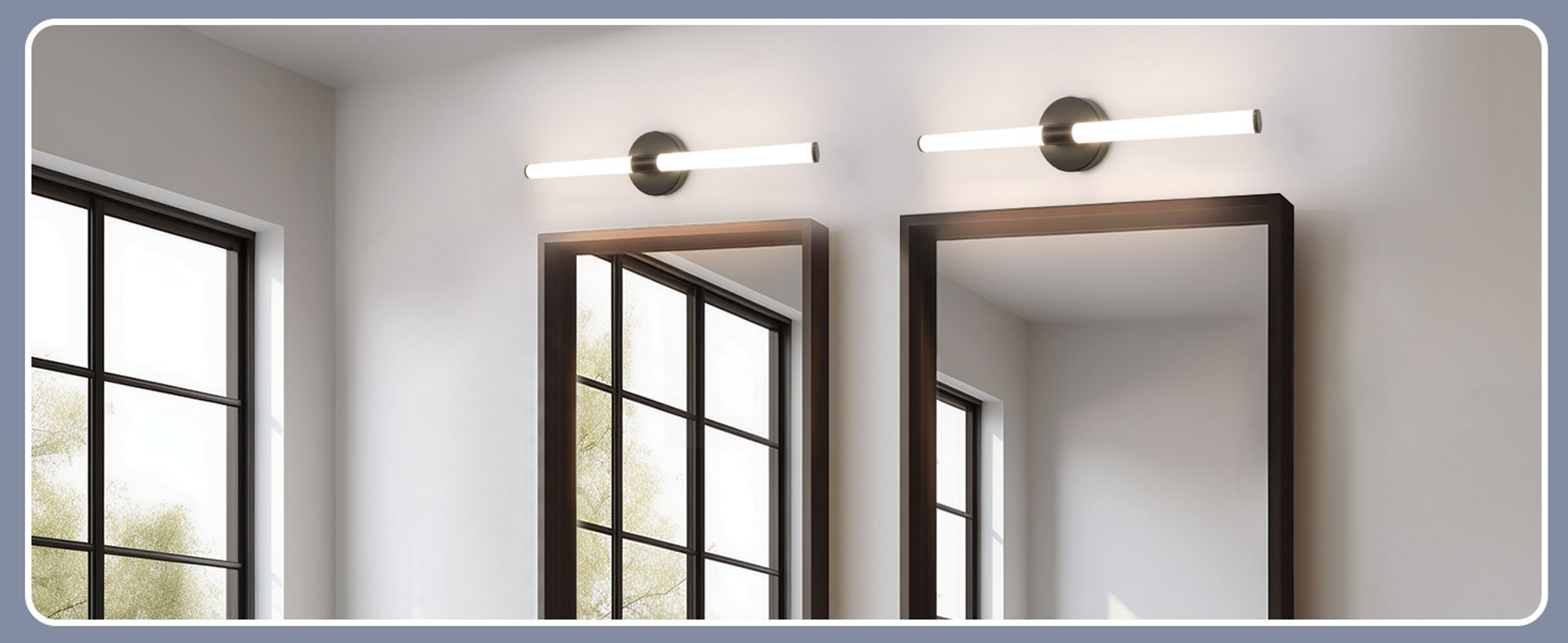 ZMH Spiegelleuchte LED   Wandlampe 60CM Wand 8W  Lampe Schwarz Wandleuchte 4000K Neutralweiß Modern