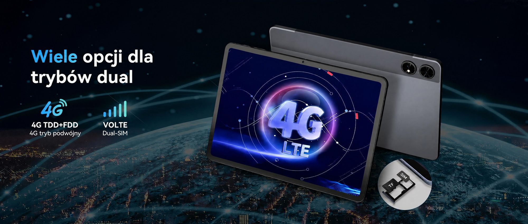 Tablet T60 z systemem Android 16, wyświetlacz 12,2" o rozdzielczości 2,5K, 48 GB pamięci RAM + 256 GB pamięci ROM + możliwość rozbudowy do 2 TB za pomocą karty TF, procesor Octa-Core, bateria 10 000 mAh i sztuczna inteligencja Gemini
