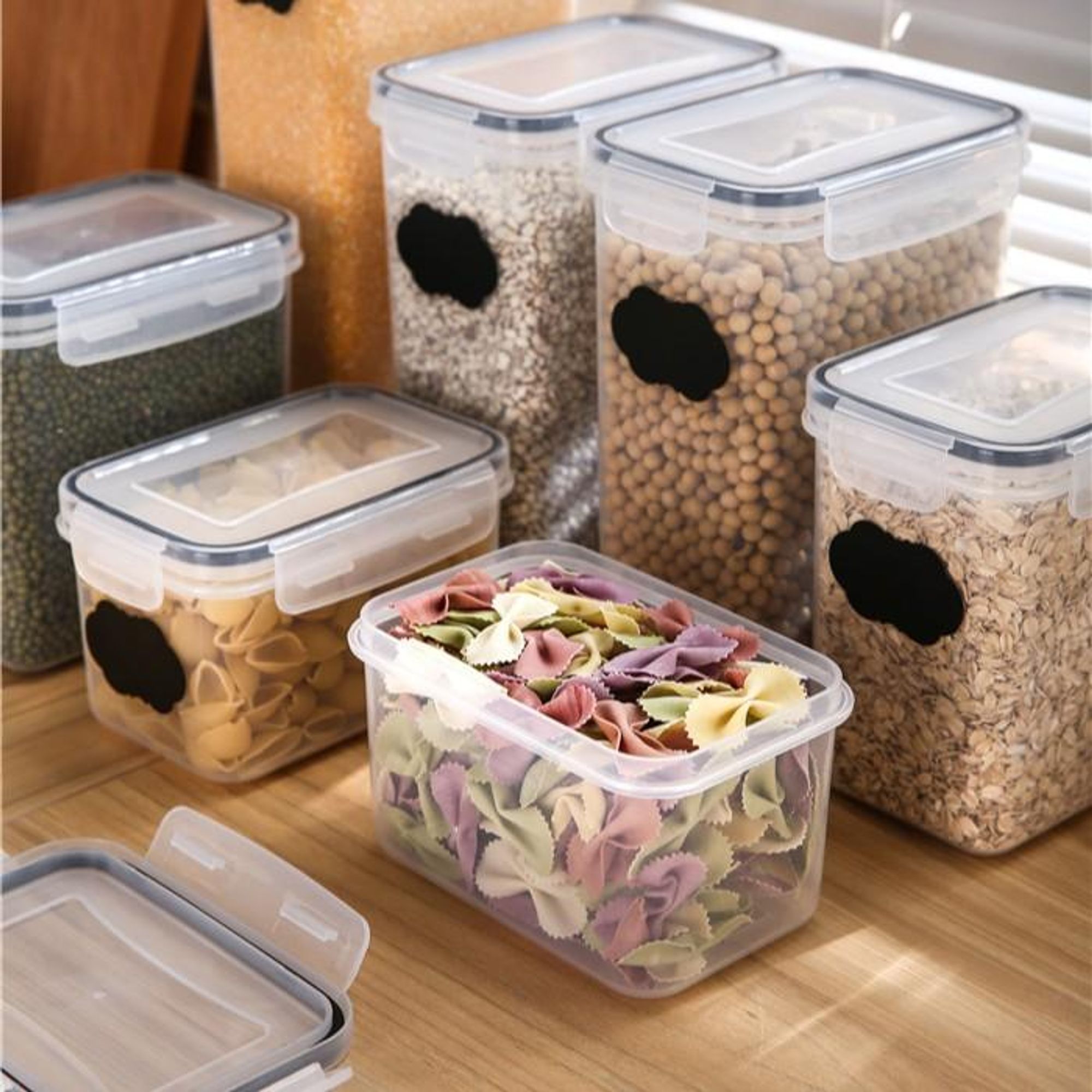 Deuline Vorratsdosen 24er Set, Luftdicht Deckel, BPA-freie, Küche Organizer, Vorratsbehälter Lebensmittel, Müsli, Mehl, Kaffeebohne, 521141