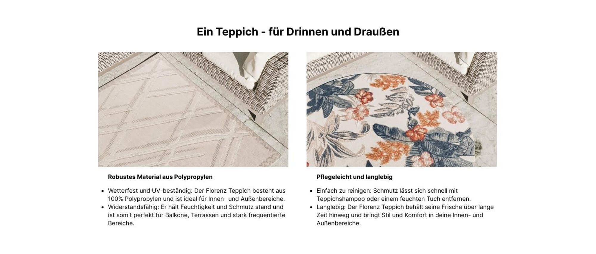 Interiyou In- & Outdoor-Teppich Florenz Cream A1 160x230 cm