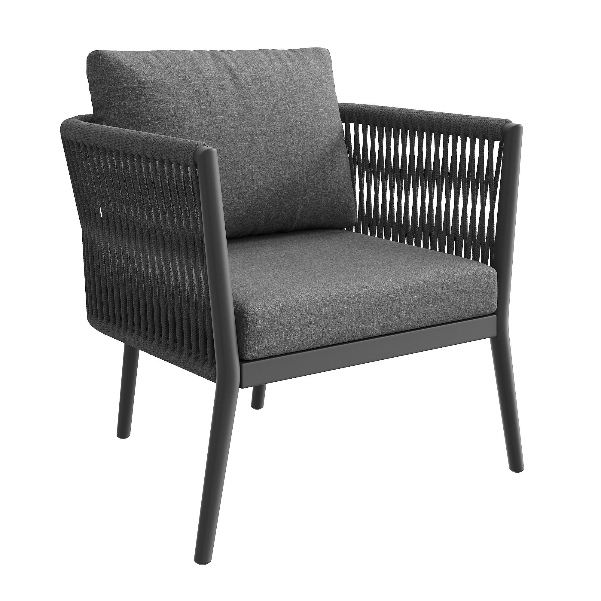 Flieks Rattan Gartenloungeset 6-tlg., Balkonmöbelset für 5-6 Personen, Gartenmöbel-Set mit 2 Gartentischen, Gartengarnitur mit Ecksofa und Stuhl, Grau