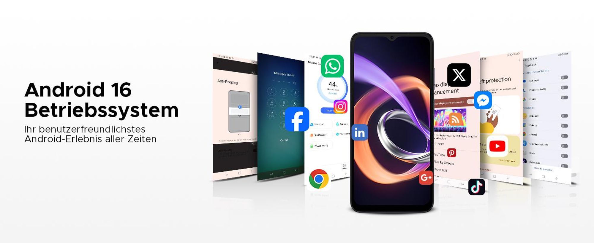 DOOGEE Note56 Plus Smartphone Handy, Android 16, 6,56" 90Hz, 6150mAh Akku, 48GB+256GB, 4G, 50MP, NFC, Fingerabdruck, Gesichtserkennung, ohne Vertrag
