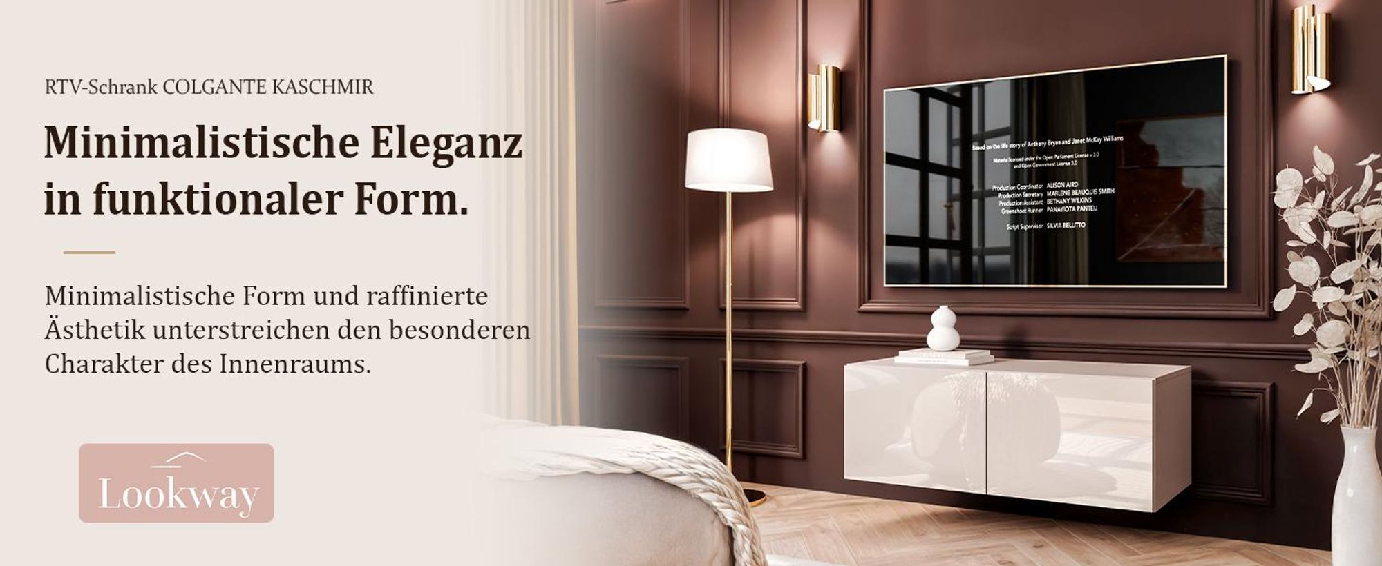 TV-Schrank COLGANTE 100 Kaschmir Hochglanz