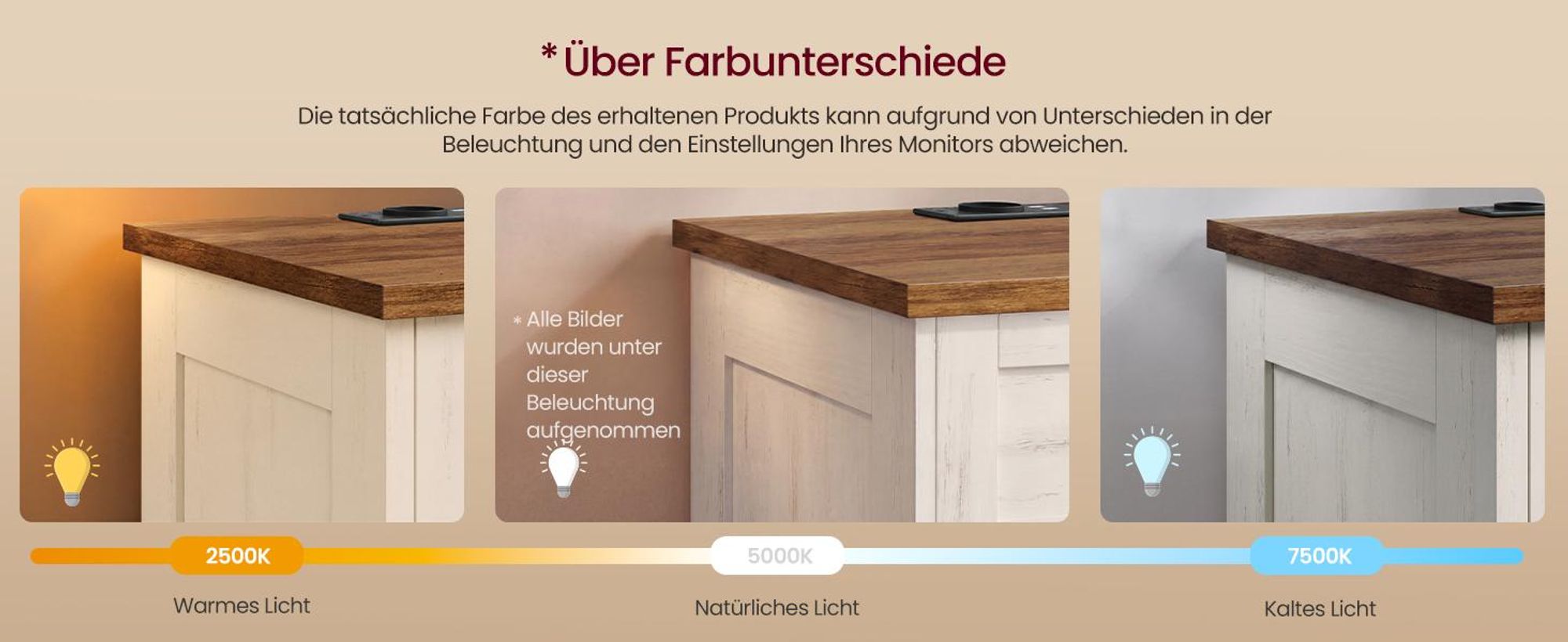 VASAGLE Nachttisch im Landhausstil mit Steckdose und USB, Beistelltisch mit Schublade, 40 x 30 x 59 cm, Weiß und Braun
