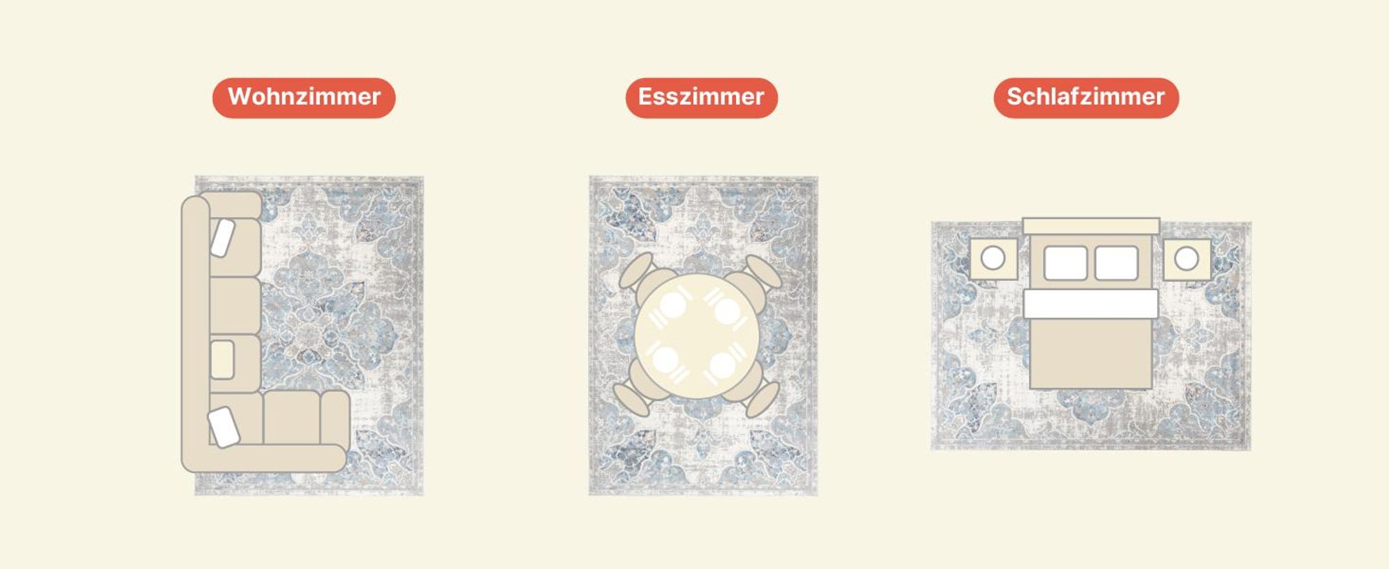 Tapiso Teppich VALLEY Modern Kurzflor Grau Creme Wohnzimmer 200 x 300 cm