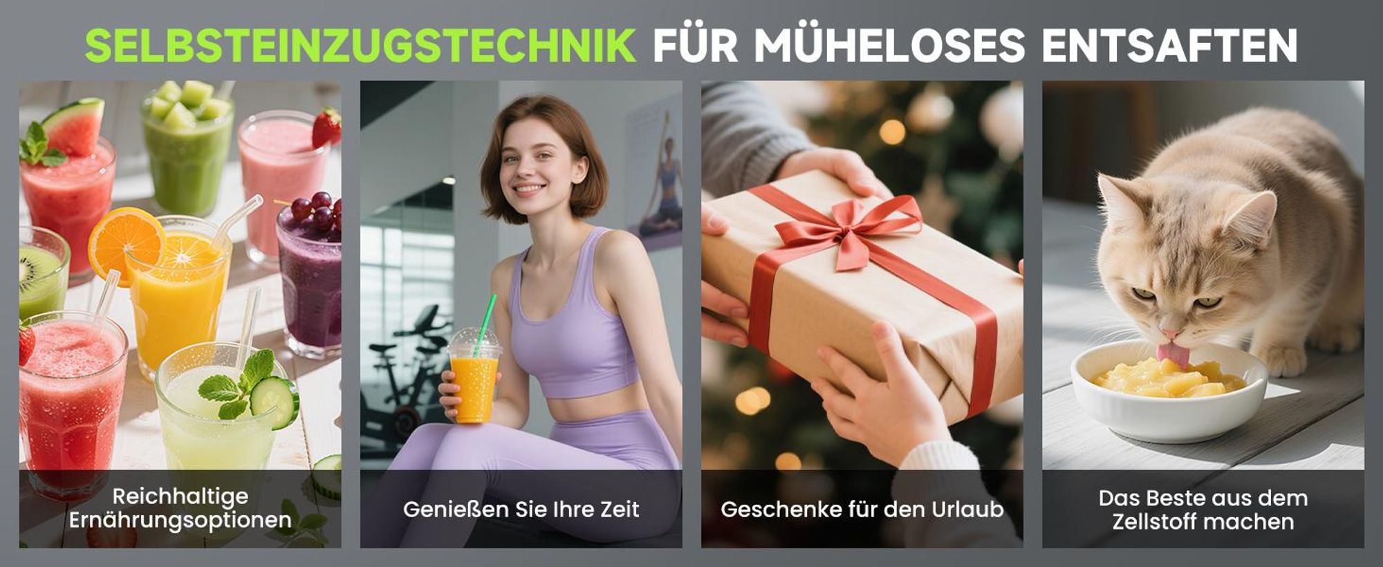 HOMELUX Entsafter 220W Slow Juicer 126 MM Einfüllschacht für Ganze Gemüse und Obst Kaltentsafter Elektrische mit 2 Tassen Reinigungsbürste, Silber