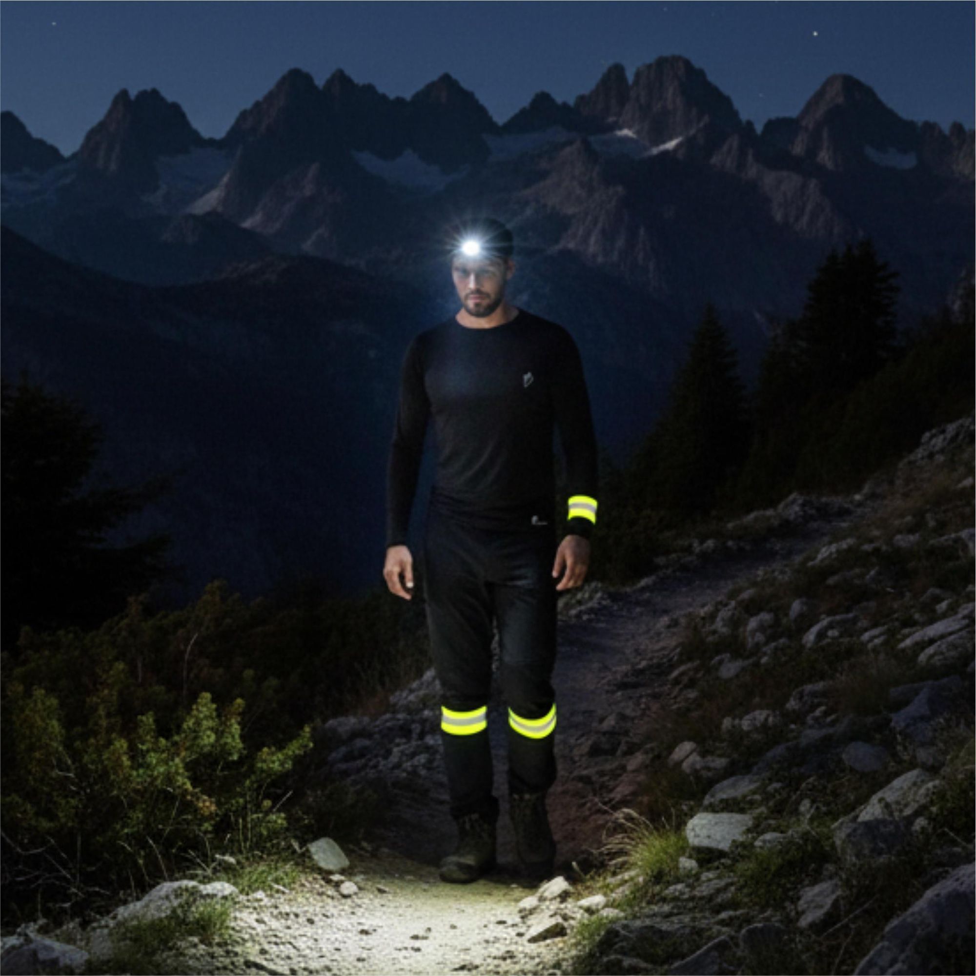 Reflektorband 2er Set, Reflektor zum Laufen & Radfahren, Sicherheitsband verstellbar mit Klettverschluss für Arm & Bein, EVI SPORT ActiveFlash Grün