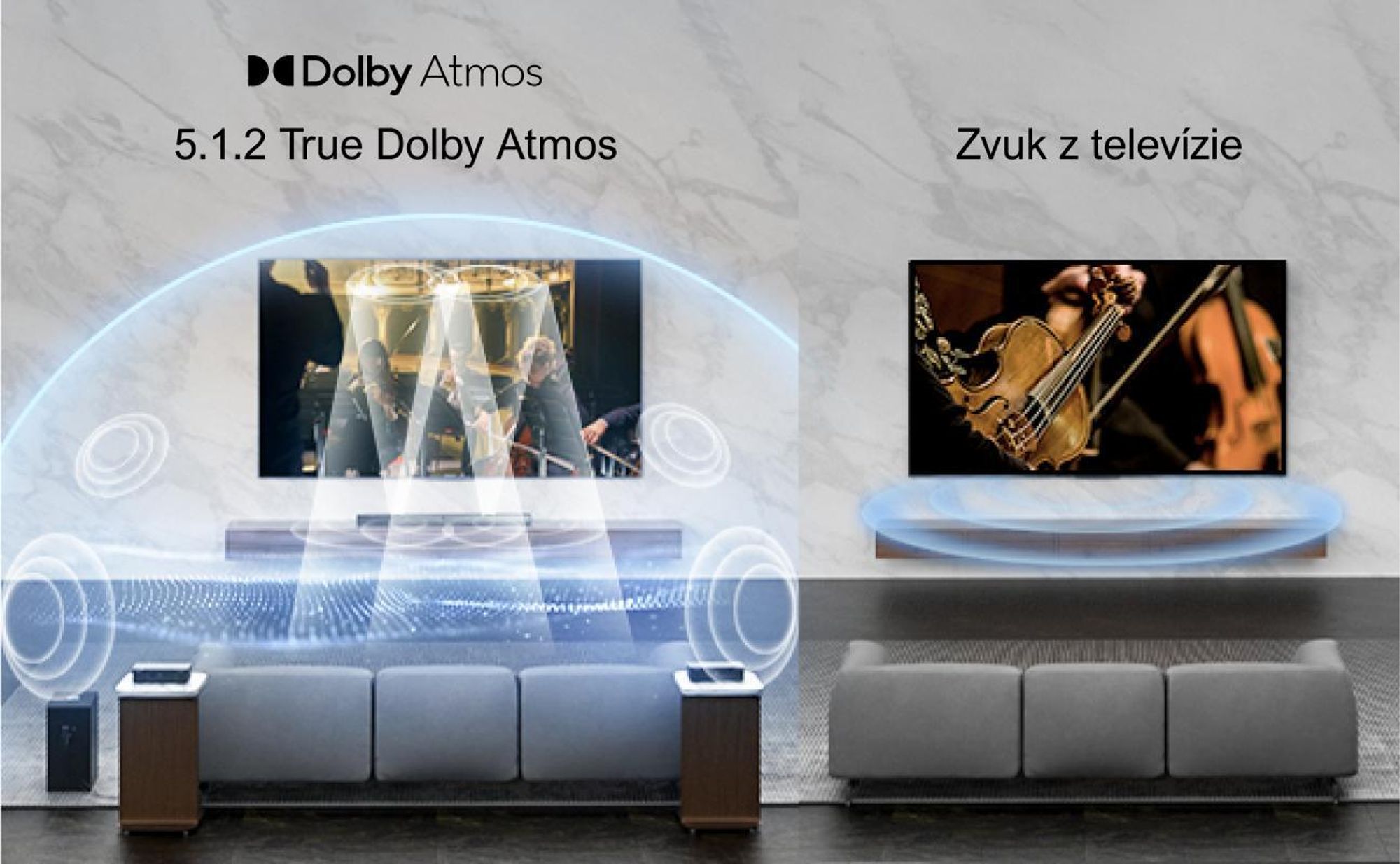 ULTIMEA 5.1.2-kanálový soundbar pre TV prijímače s Dolby Atmos, systém priestorového zvuku domáceho kina so subwooferom pre zvuk kina, HDMI/Opt/Bluetooth