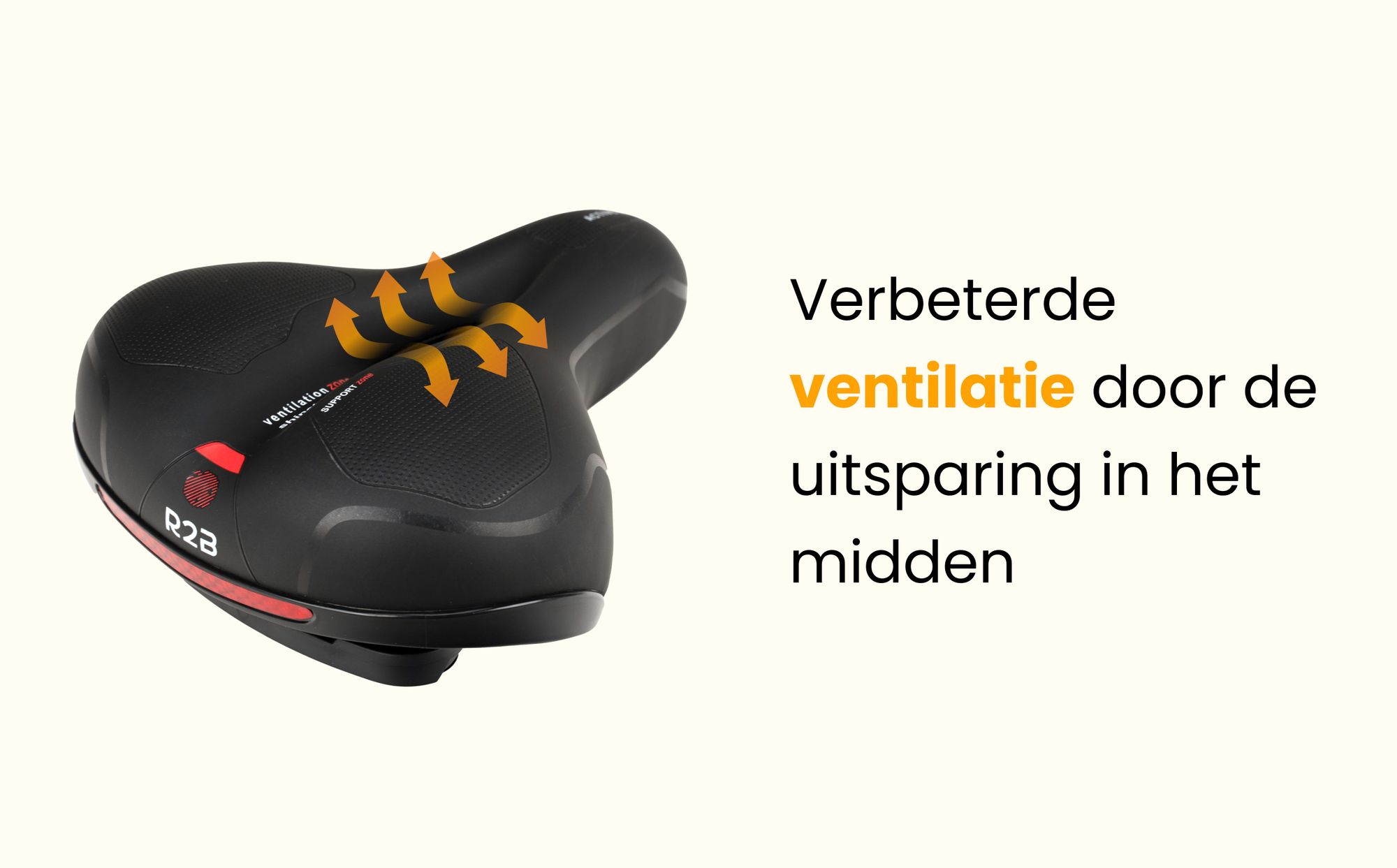 R2B Fietszadel Dames en Heren - Ergonomisch Gelzadel - Zwart