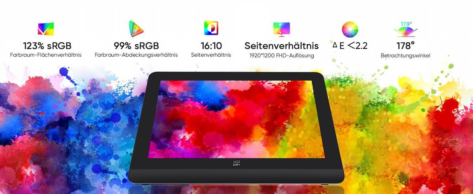 XPPen Artist 14 Pro (2nd Gen) Grafikdisplay, mit 16K X3 PRO Stift,für Bild- und Videobearbeitung