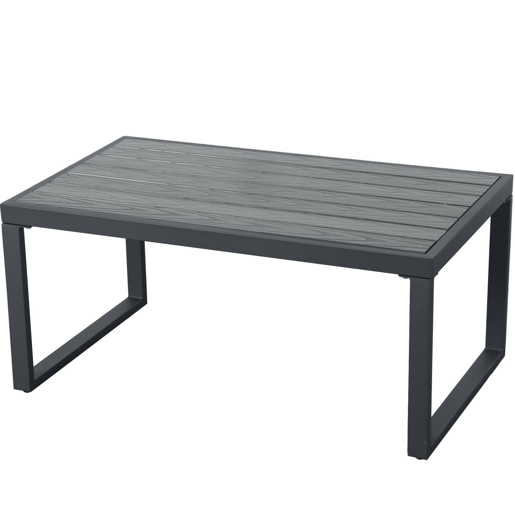 Flieks Gartenlounge-Set 8-tlg., Gartenmöbelset mit Tisch und Gartenstuhl, Balkonmöbelset für 10 Personen, Gartengarnitur mit Verstellbaren Füßen, Grau