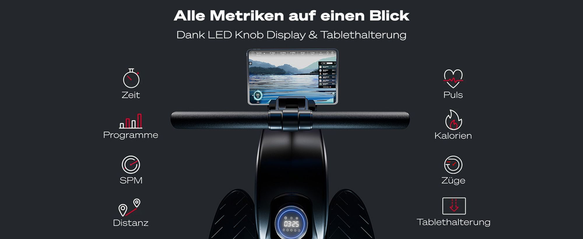 Sportstech PROwer_OAK Rudergerät für Zuhause