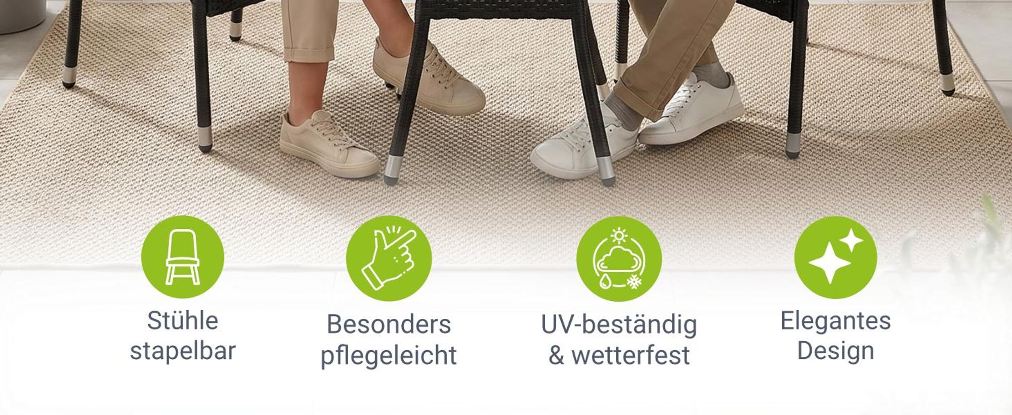 Juskys Polyrattan Gartenstühle Yoro 8er Set - mit Armlehnen & Rückenlehne - 8 Stühle stapelbar - Rattan Stuhl Garten - Stapelstuhl Schwarz