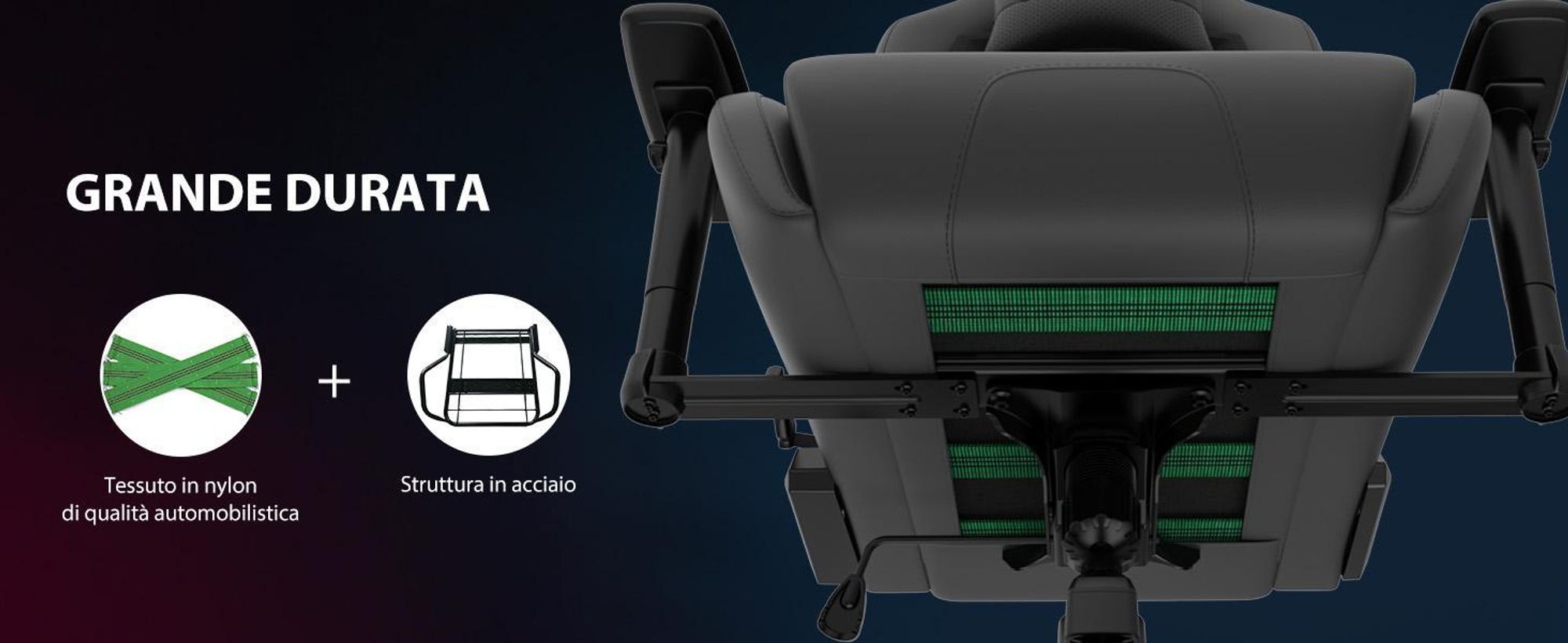 Sedia da gaming SENSE7 Sentinel - Sedia da ufficio ergonomica con braccioli 3D, inclinazione a 160°, funzione di oscillazione, imbottitura HDE™, pistone a gas, fino a 150 kg, nera