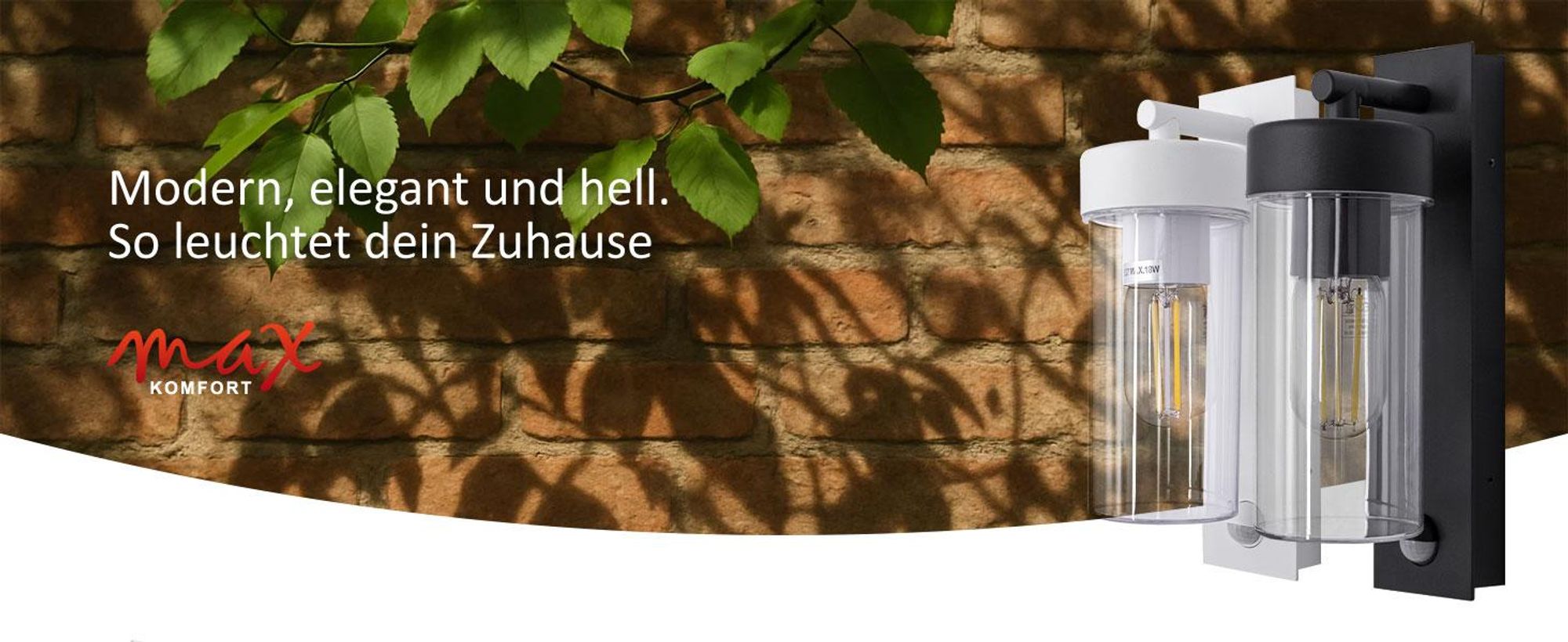 Außenwandleuchte mit Sensor 4052B1 Weiß, IP44, E27-Fassung, 120° Bewegungsmelder