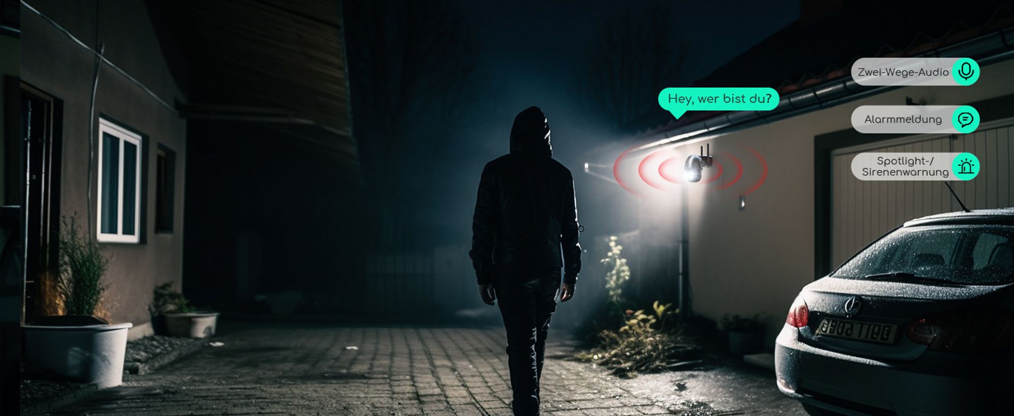 COOAU 5MP Überwachungskamera Außen Akku mit 64GB SD-Karte, 355°|120° PTZ WLAN IP Kamera Outdoor, Farbnachtsicht, 4DBi, PIR-Sensor, Personen Erkennung, 2-Wege-Audio, Arbeit mit Alexa, IP66