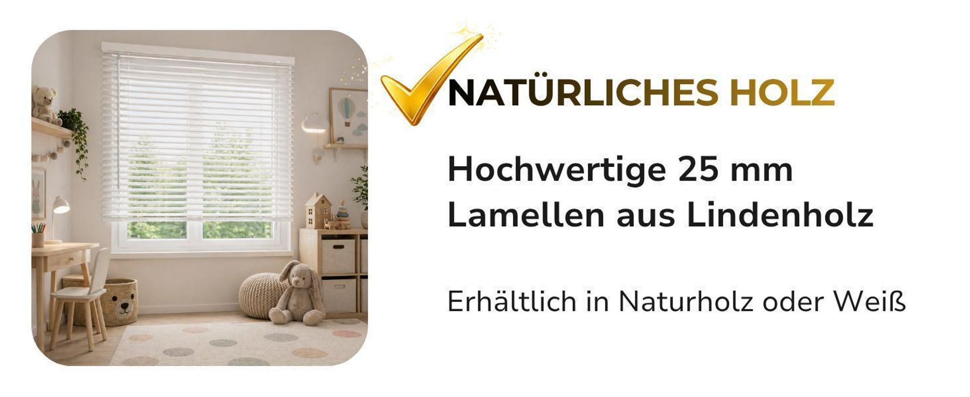 Naturholz Holzjalousie 80x140 cm Jalousie aus Holz 25 mm Fensterjalousie Innen Sonnenschutz Sichtschutz Horizontal Jalousie aus Linde