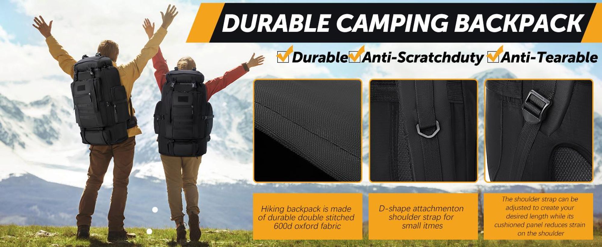 Trekkingrucksäcke, Wanderrucksack, Camping Rucksack, Reiserucksack, 100L Rucksack, Wasserdicht, für Camping Trekking Wander