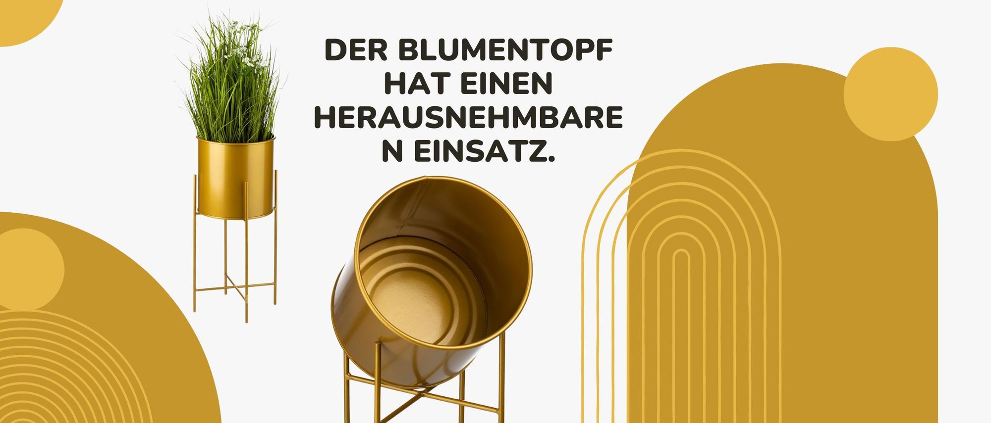 Howhomely, Pflanzenständer, Blumenständer, Pflanzkübel, Metall, Gold