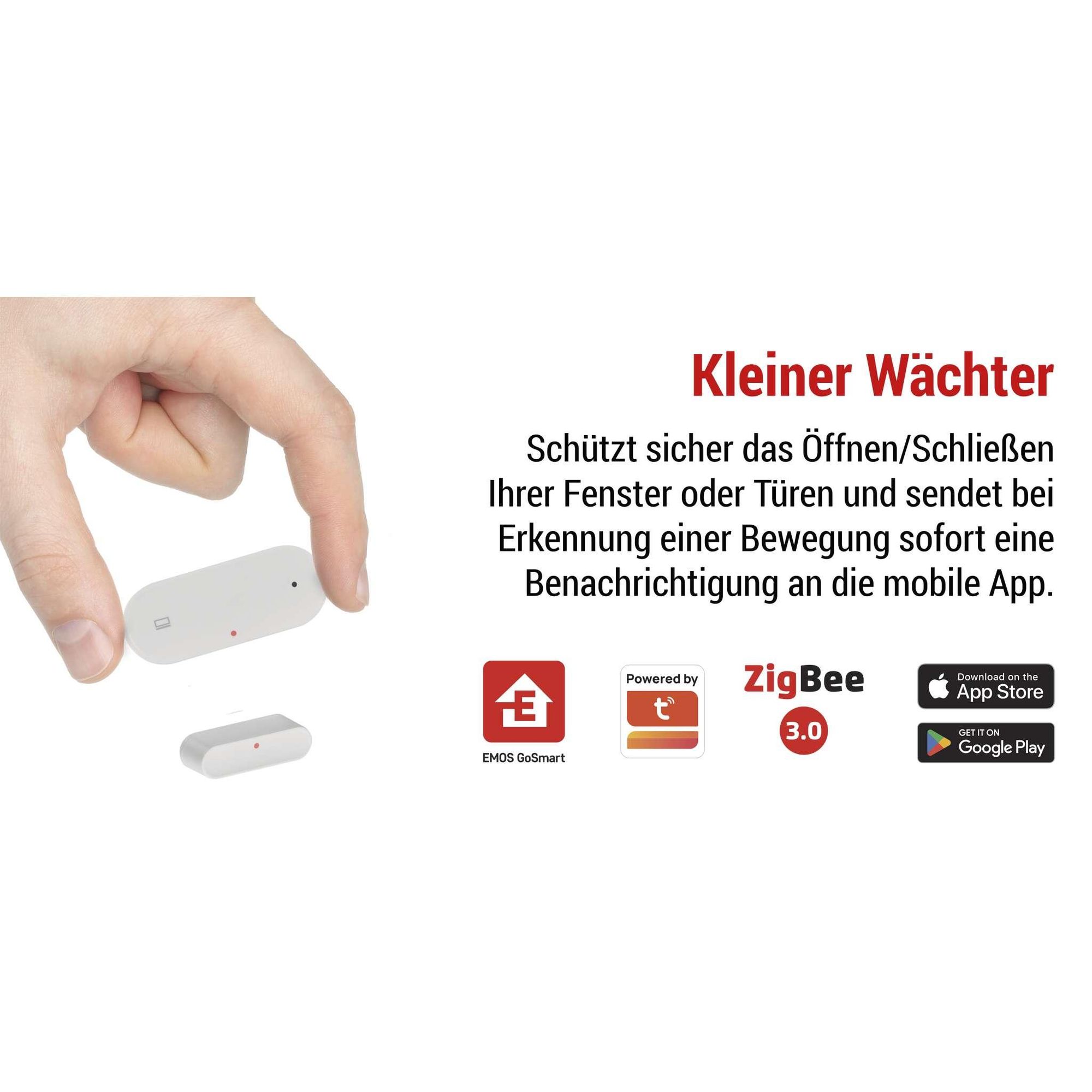 EMOS GoSmart - ZigBee Türsensor mit App - drahtloser magnetischer Zigbee-Fenster