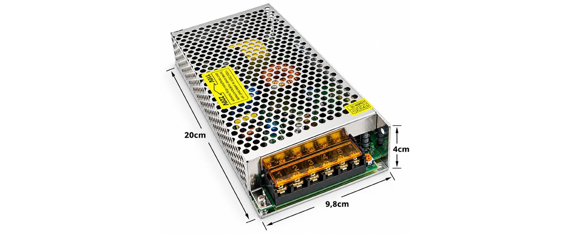 A15C Schaltnetzteil Netzteil Adapter 230V auf 12V DC 20A 240W – AC/DC Einbaunetzteil für LED Streifen & Überwachungskameras