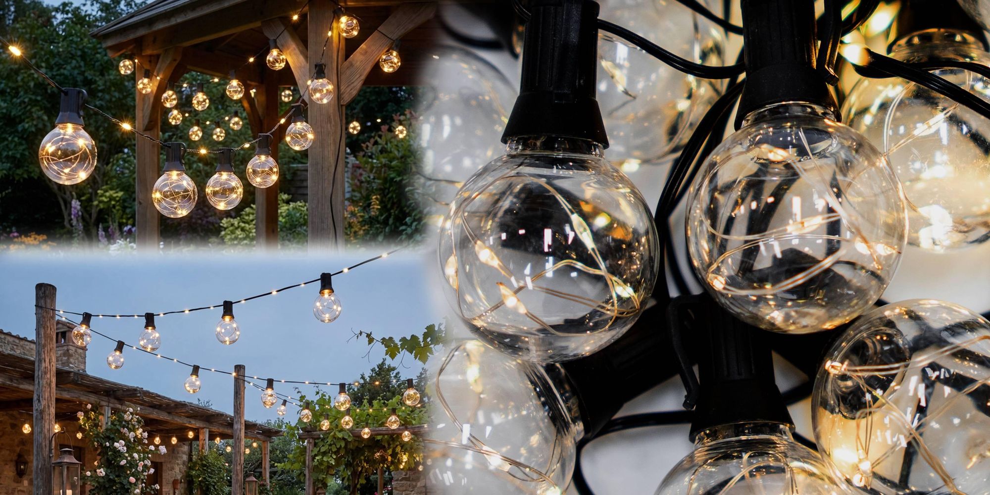 LUMILED Solar Lichterkette Außen 10,5m 20 LED mit 57 Zusatzdioden Bulb mit LEDs Drahtlichterkette Fernbedienung 8 Leuchtmodi IP44 Wetterfest Dimmbar Warmweiß 3000K Beleuchtung Garten Terrasse Balkon Party Deko