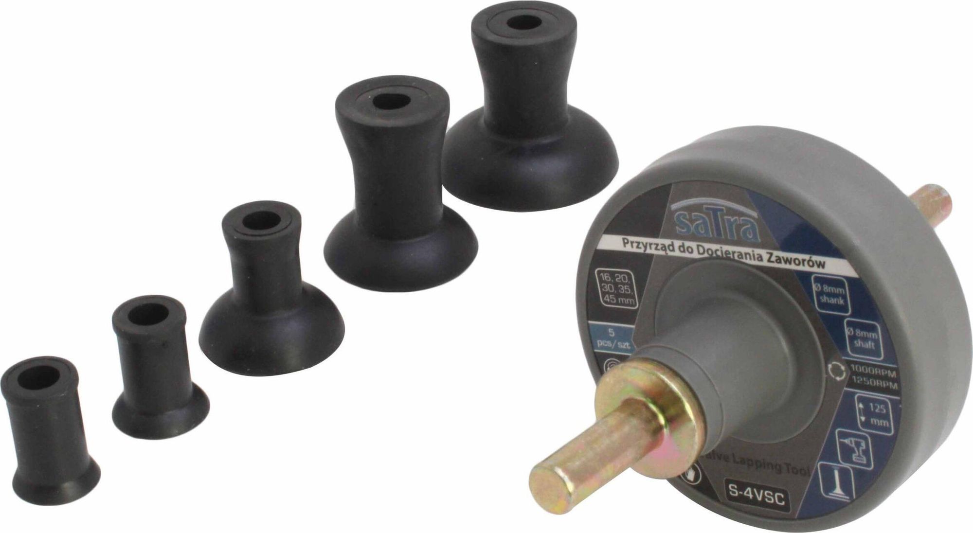 SATRA | Ventileinschleif-Bohrmaschinenaufsatz, inkl. Saugteller in 16, 20, 30, 35, 40mm
