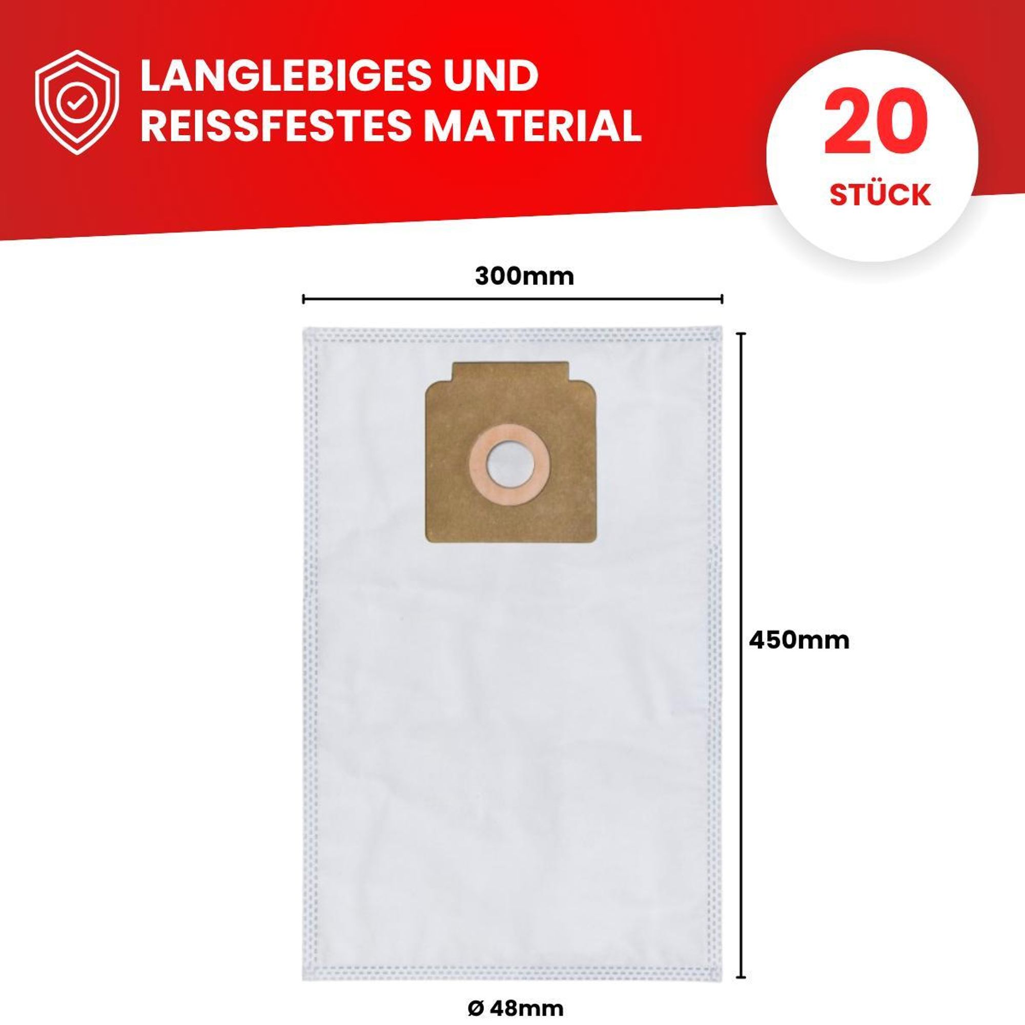 20 Staubsaugerbeutel für Kärcher T 10/1, T 7/1, T 9/1 Bp, T12/1, T 12/1Adv, T12/1 Jubilee, ersatz 6.904-333.0, 6.904-084.0, 6.904-315.0