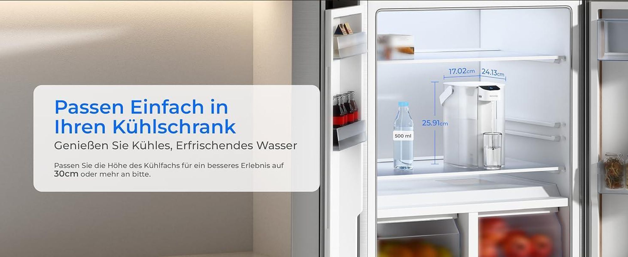 Waterdrop Instant Eletric Wasserfilter Kanne, 3.5L 3 Monate Wasserfilter Outdoor Trinkwasser System, Weiß (mit 4 757 Liter Filter)