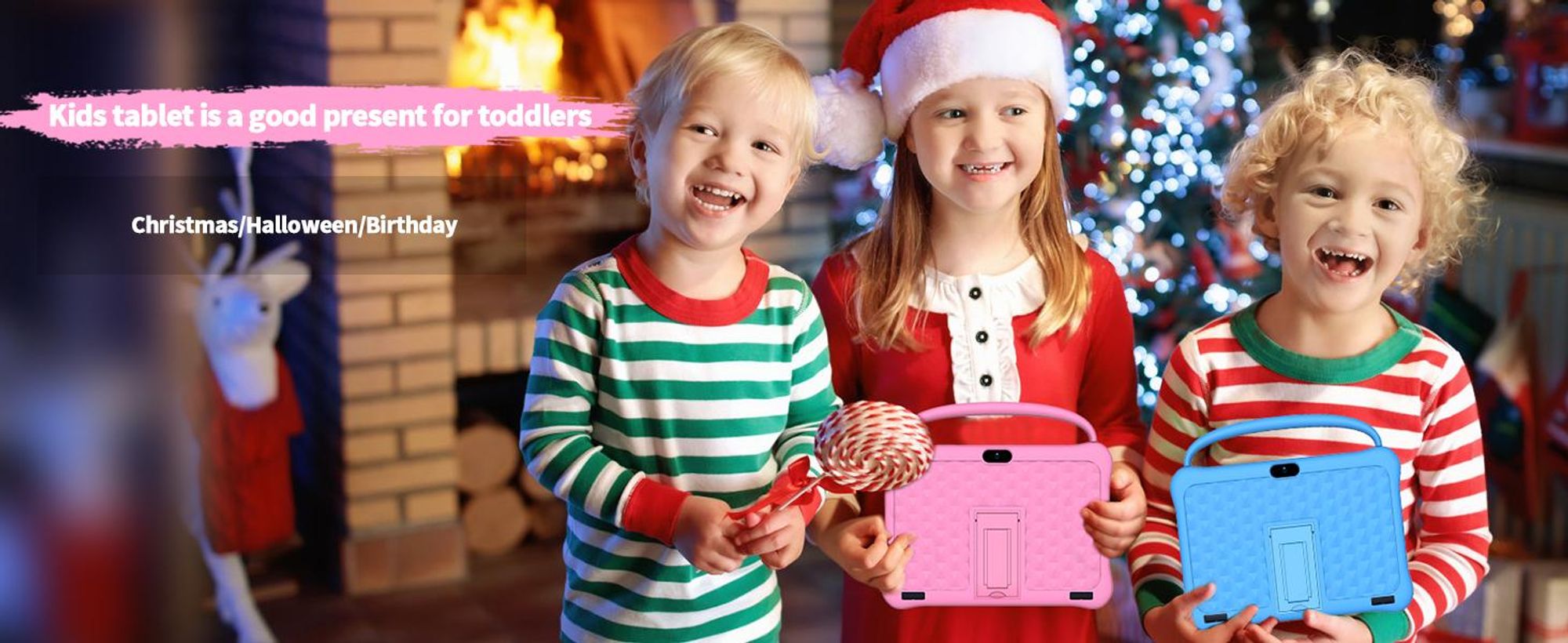 PRITOM Android 13 Tablet für Kinder, 10 Zoll Octa-Core, 64 GB RAM, 1 TB TF-Karte erweiterbar, Kindersicherung, Dual-Kamera, WLAN, Rosa
