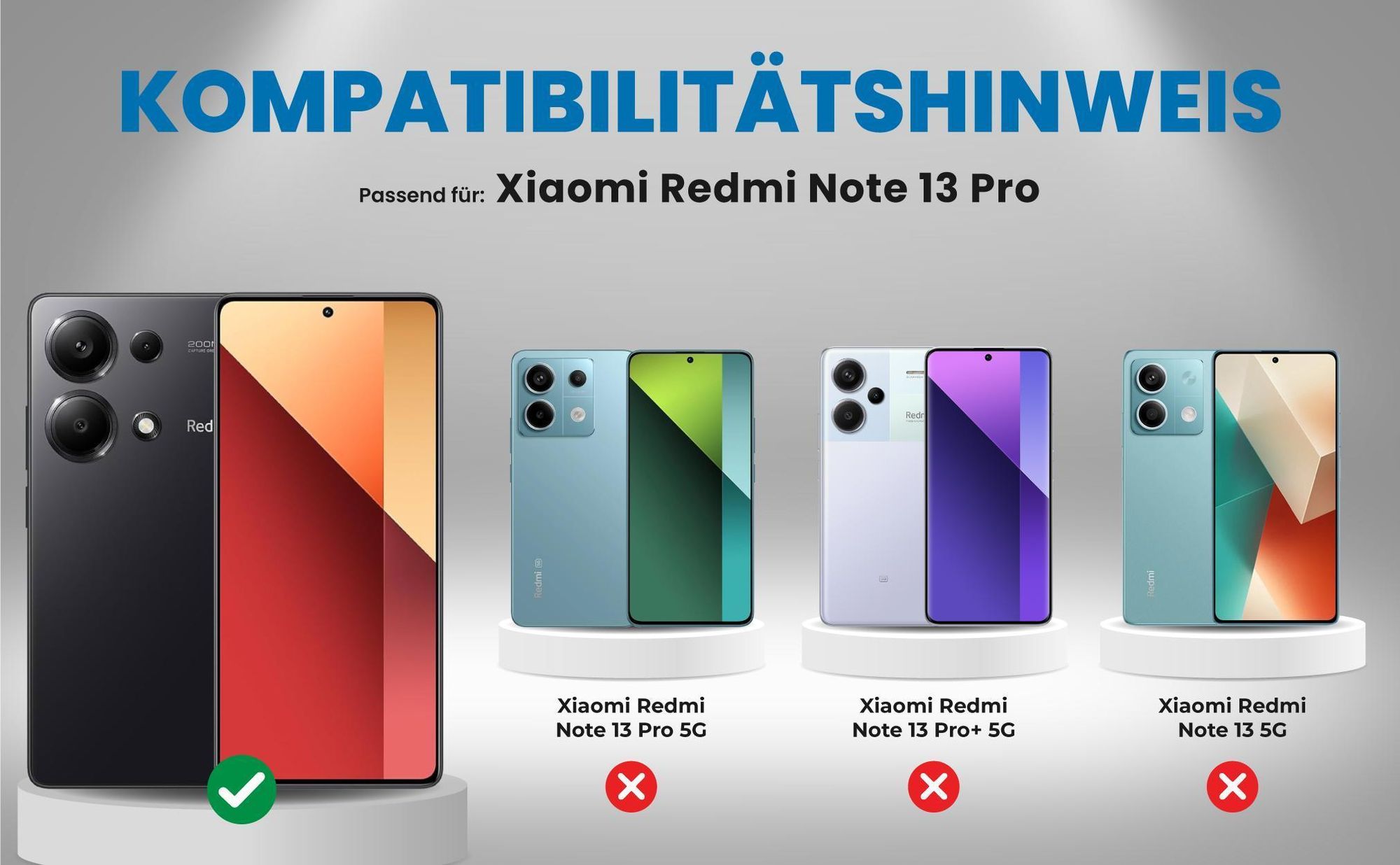 Kompatibilitätshinweise Hülle für Xiaomi Redmi Note 13 Pro