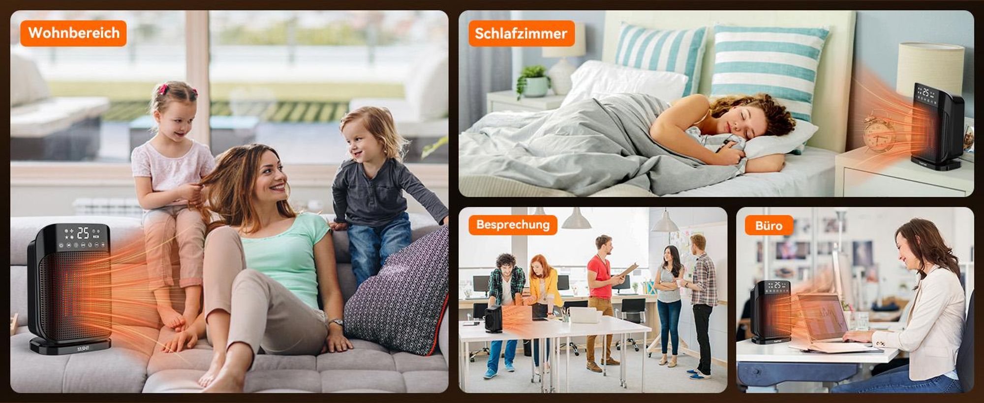 YASHE Heizlüfter, 1800W PTC Keramik-Heizlüfter, Elektrischer Heizung Energieeffi