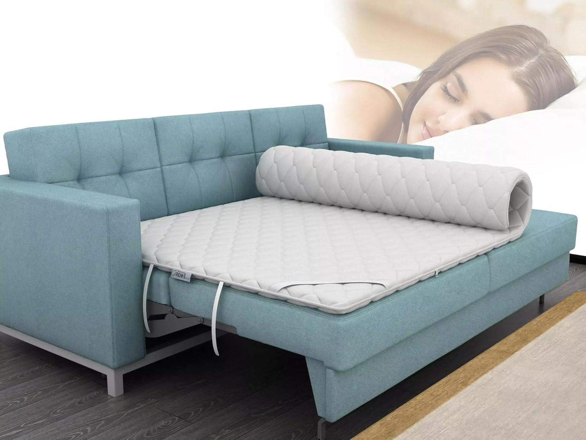 REM-Sen Topper Individual 150x190 cm H3/H4 Wendetopper 7cm, 3D-Würfelstruktur Matratzenauflage Orthopädisch, Komfortschaum mit Eckgummis