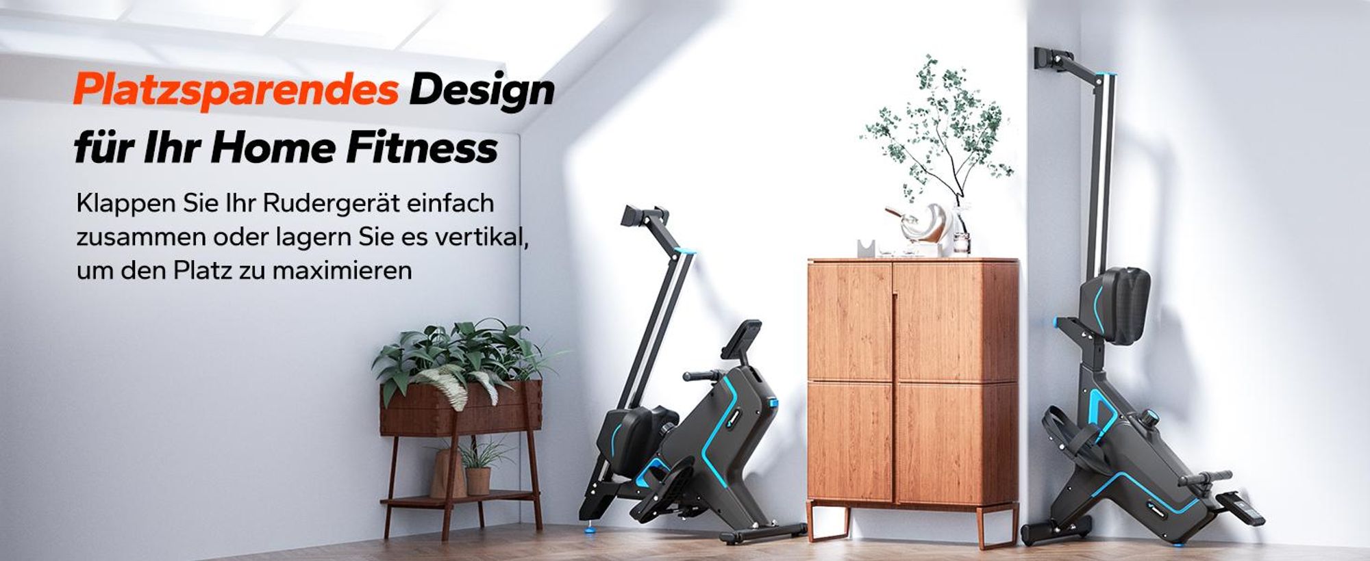 MERACH klappbares Rudergerät – leise Magnetbremse, 16 Stufen, LCD-Display & Tablet-Halter, Kinomap-App, gepolsterter Sitz, Ganzkörper-Workout